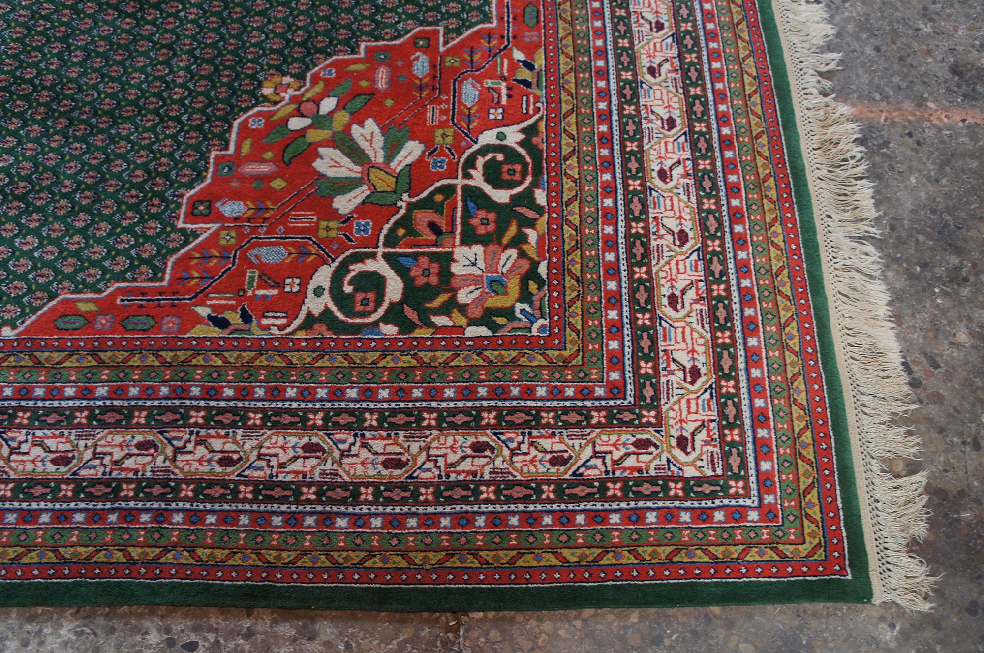 Vintage Kaimuri 100 % Wolle Täbris Mahi Medaillon Teppich Teppich, Indien (20. Jahrhundert) im Angebot