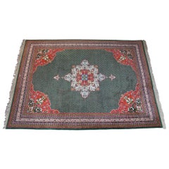Vintage Kaimuri 100% Wool Tabriz Mahi Medallion Area Rug Carpet, India