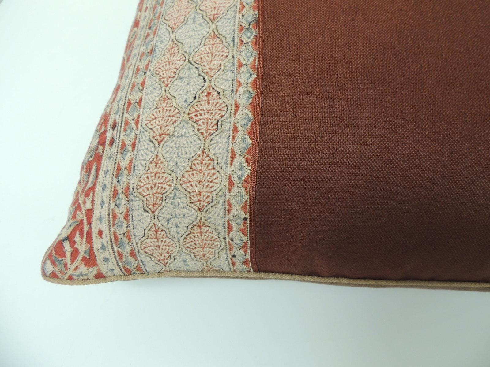 Hand-Crafted Vintage Kalamkari Indian Square Decorative Pillow