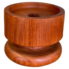 Vintage Kalmar Teak Wood Candle Holder or Vessel Base, Made in Thailand.