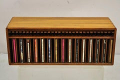 Vintage Kalmar Teak Wood Mid Century Modern 30 Slot CD Rack Holder Organizer (A)