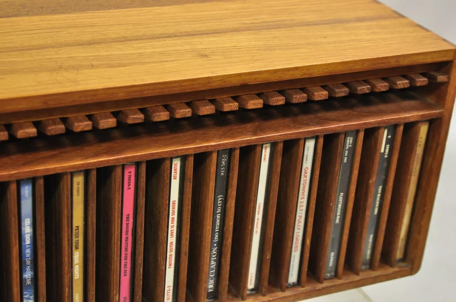 teak cd rack