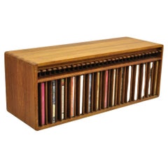 Vintage Kalmar Teak Wood Mid Century Modern 30 Slot CD Rack Holder Organizer (A)
