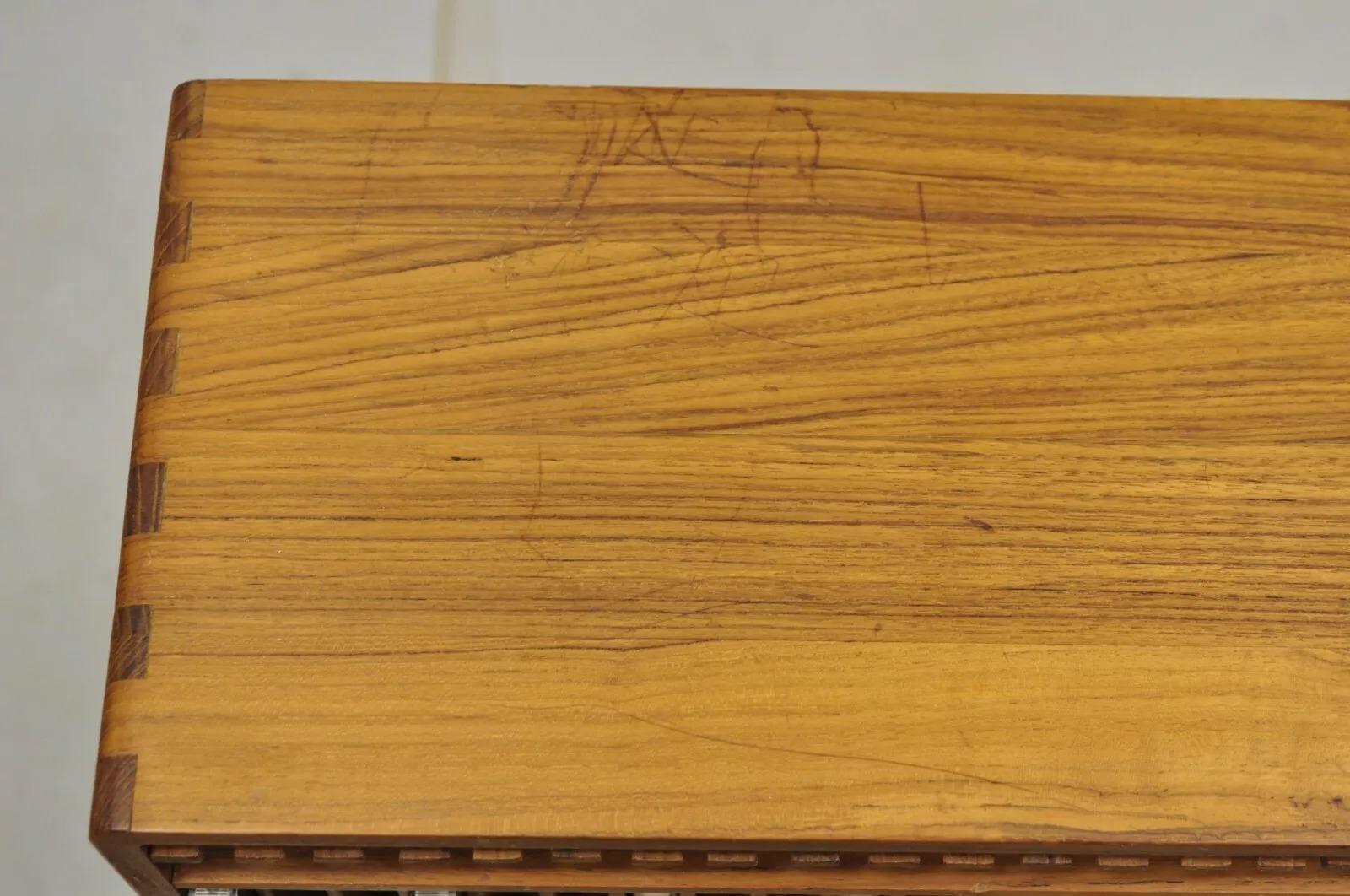 Vintage Kalmar Teak Wood Mid Century Modern 30 Slot CD Rack Holder Organizer (B) 1