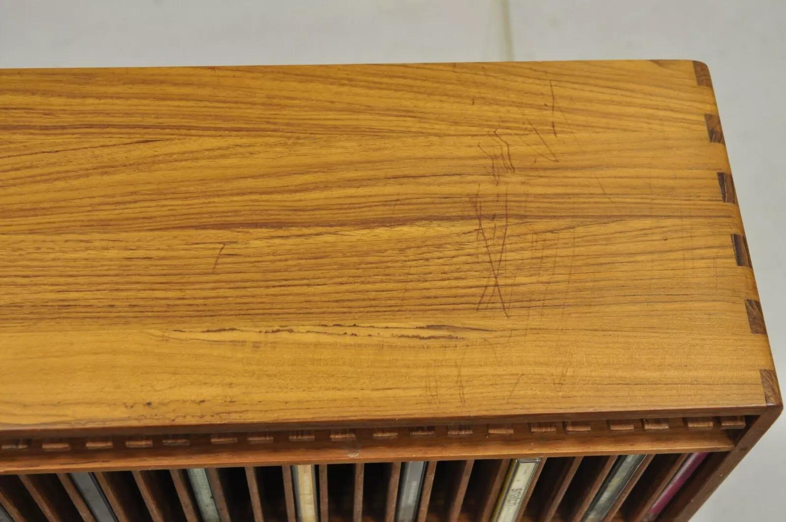 Vintage Kalmar Teak Wood Mid Century Modern 30 Slot CD Rack Holder Organizer (B) 2