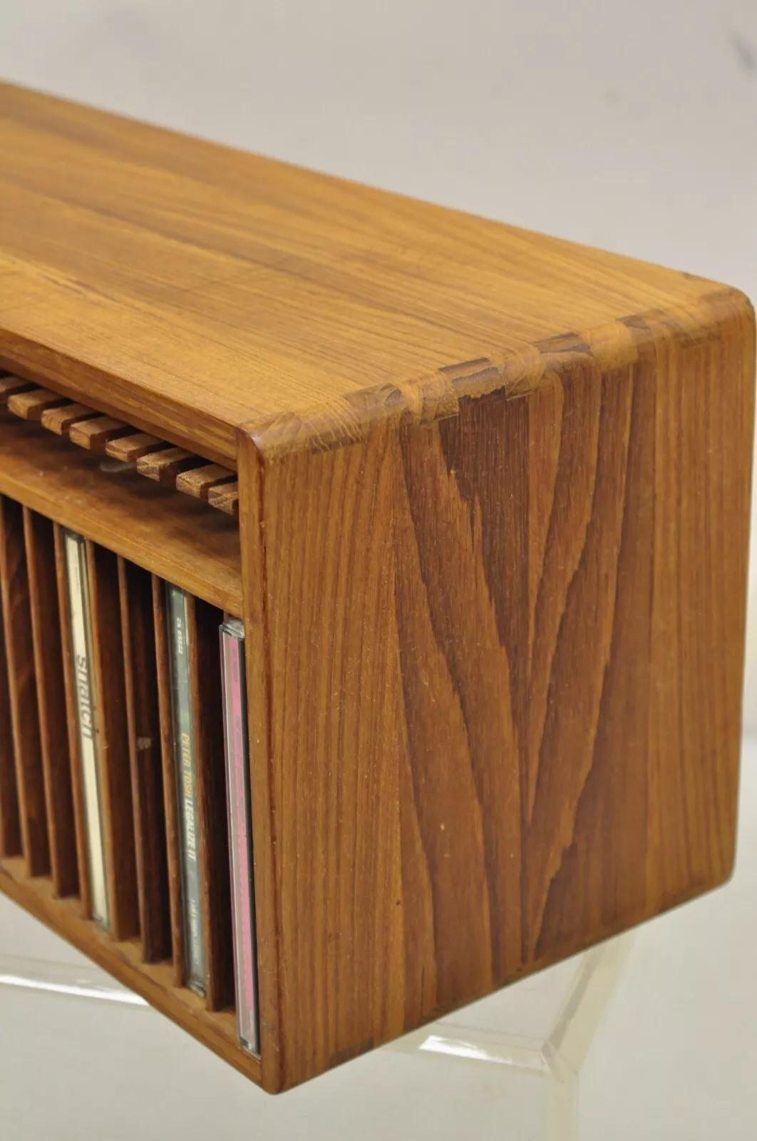 Vintage Kalmar Teak Wood Mid Century Modern 30 Slot CD Rack Holder Organizer (B) 3