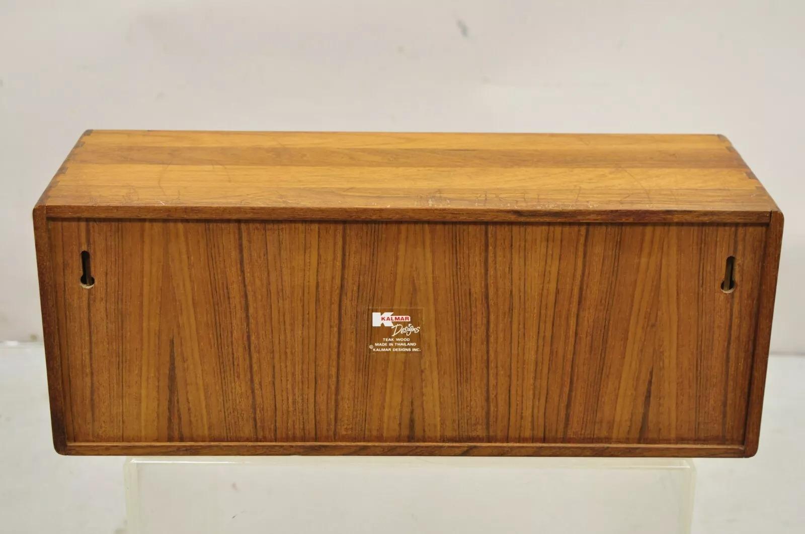 Vintage Kalmar Teak Wood Mid Century Modern 30 Slot CD Rack Holder Organizer (C) 1