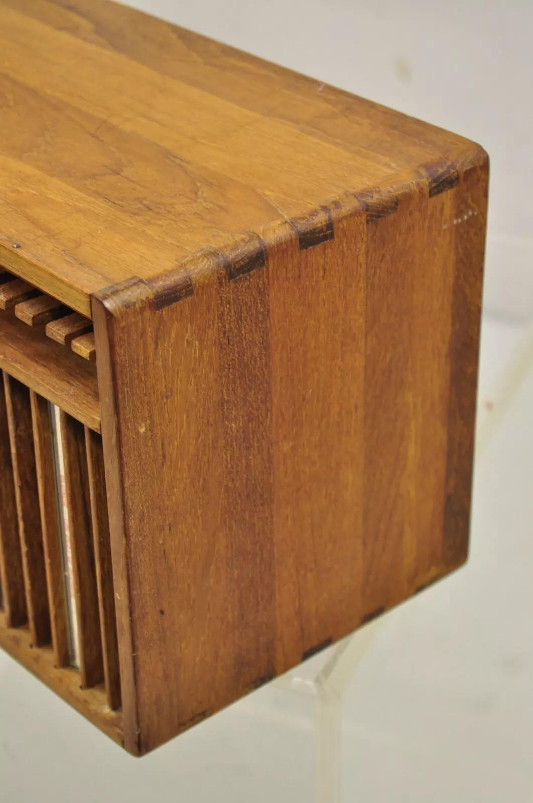 Vintage Kalmar Teak Wood Mid Century Modern 30 Slot CD Rack Holder Organizer (C) 2