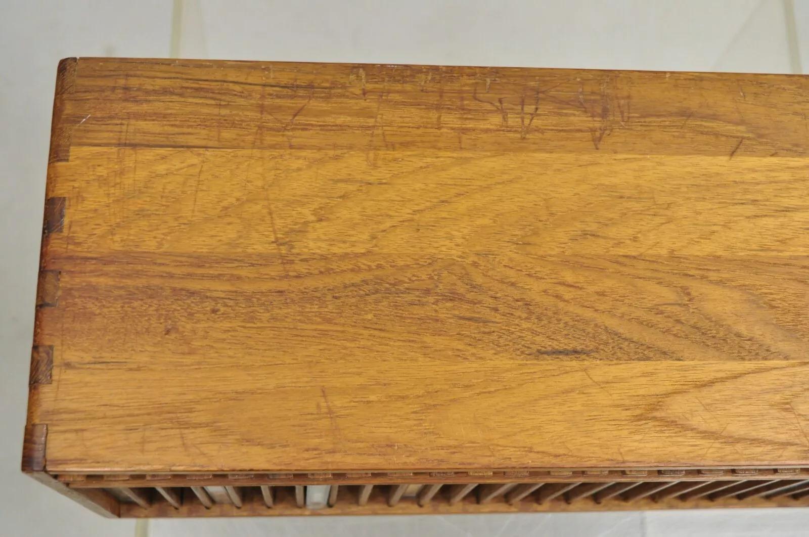Mid-Century Modern Vintage Kalmar Teak Wood Mid Century Modern 30 Slot CD Rack Holder Organizer (C)