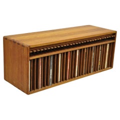 Vintage Kalmar Teak Wood Mid Century Modern 30 Slot CD Rack Holder Organizer (C)
