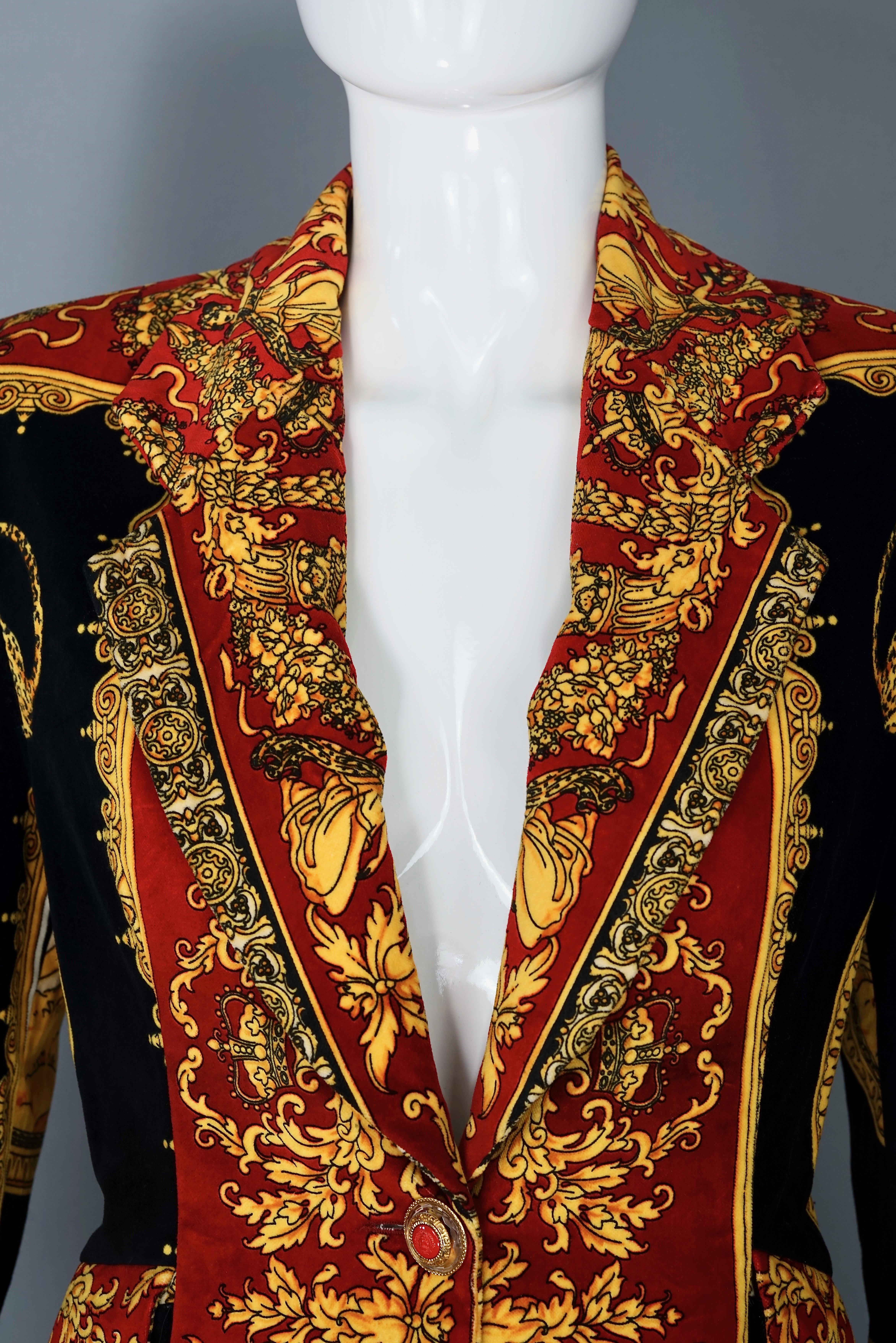Vintage KAMOSHO PARIS Velvet Opulent Baroque Jacket In Excellent Condition In Kingersheim, Alsace