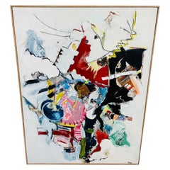 Vintage Kandinsky Style Abstract Painting Signed E. Miller