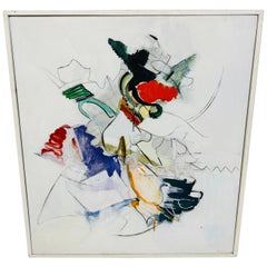 Vintage Kandinsky Style Abstract Painting Signed E. Miller