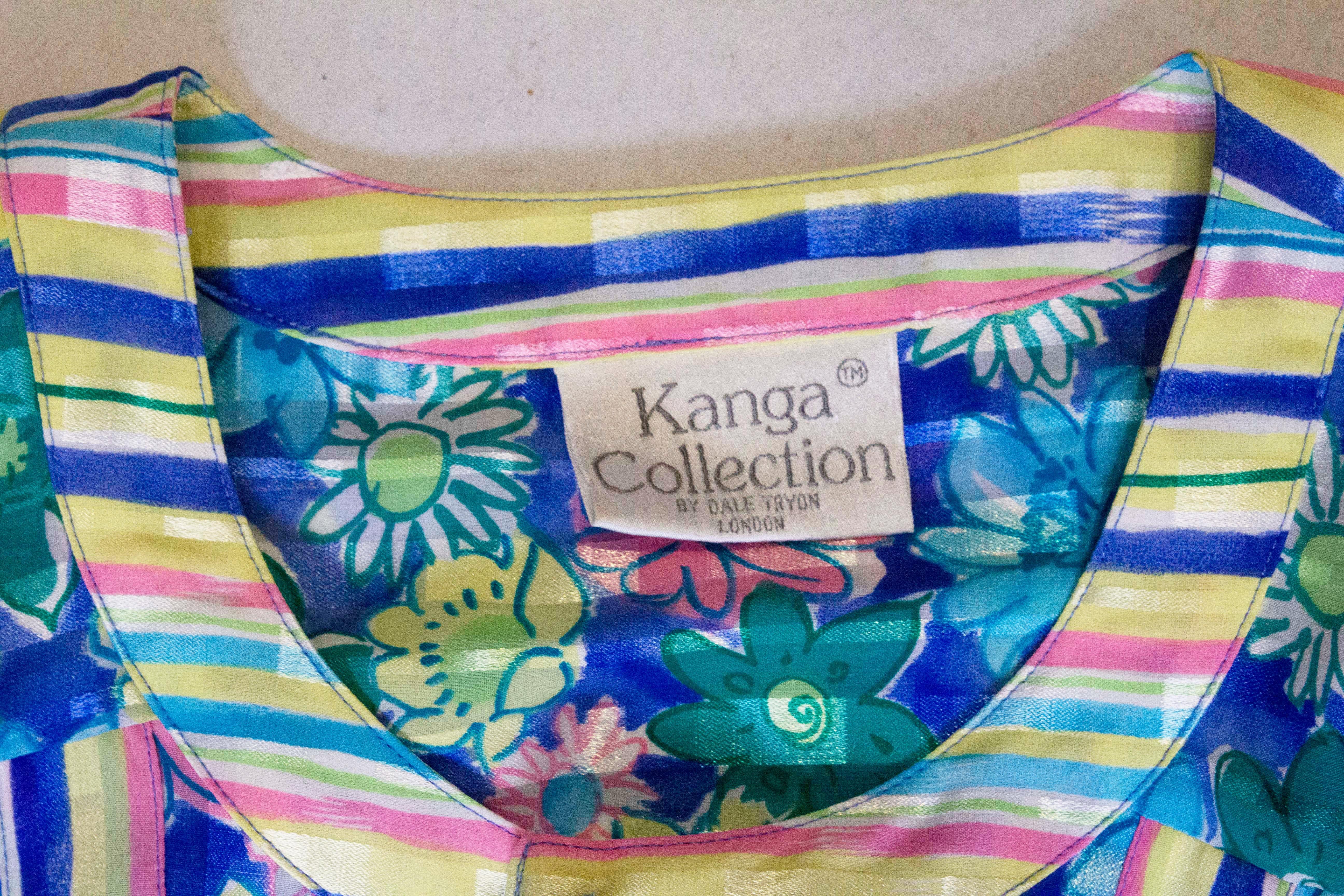 Blue Vintage Kanga Summer Dress For Sale