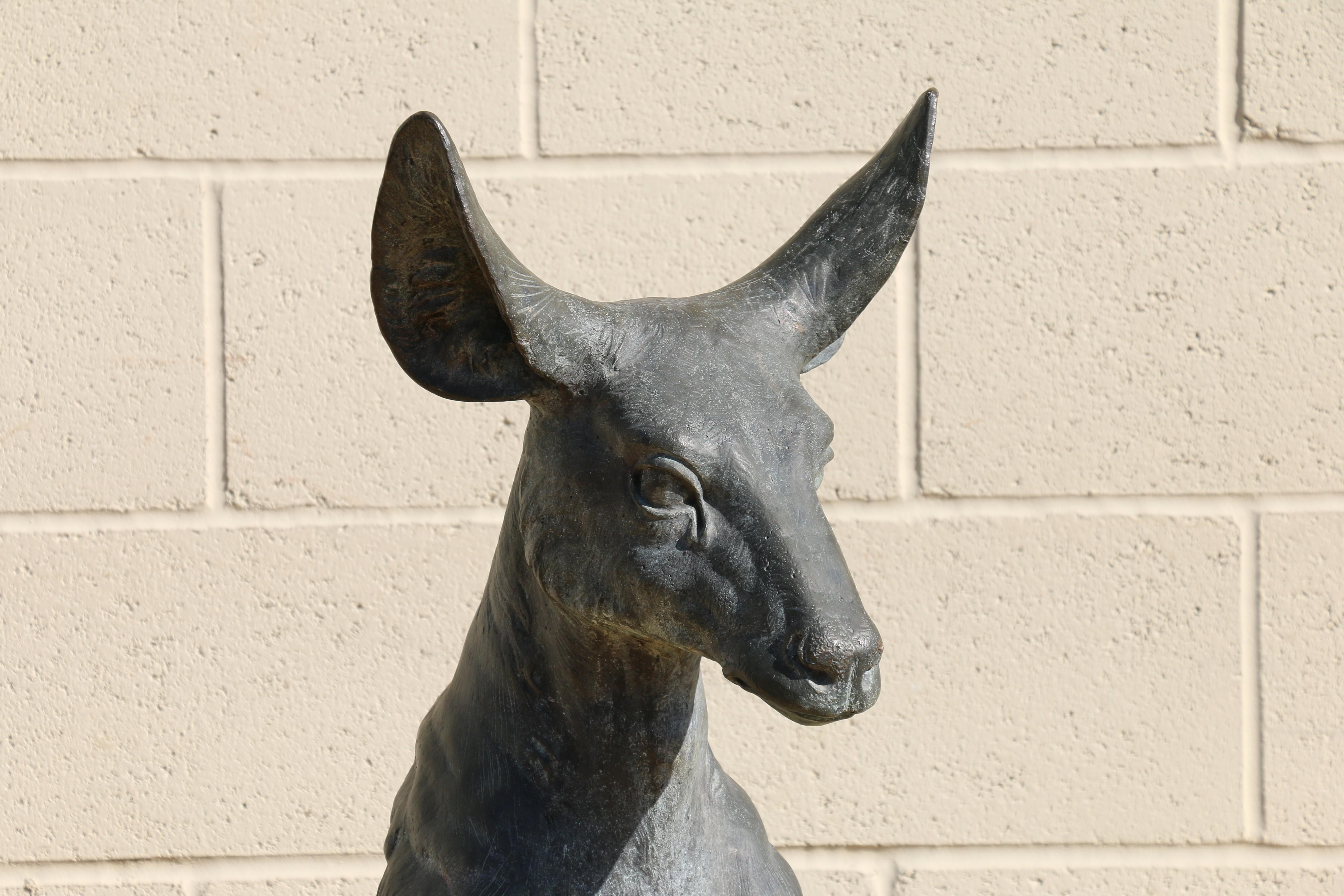 Vintage Kangaroo Bronze Statue by J. Daste For Sale 7