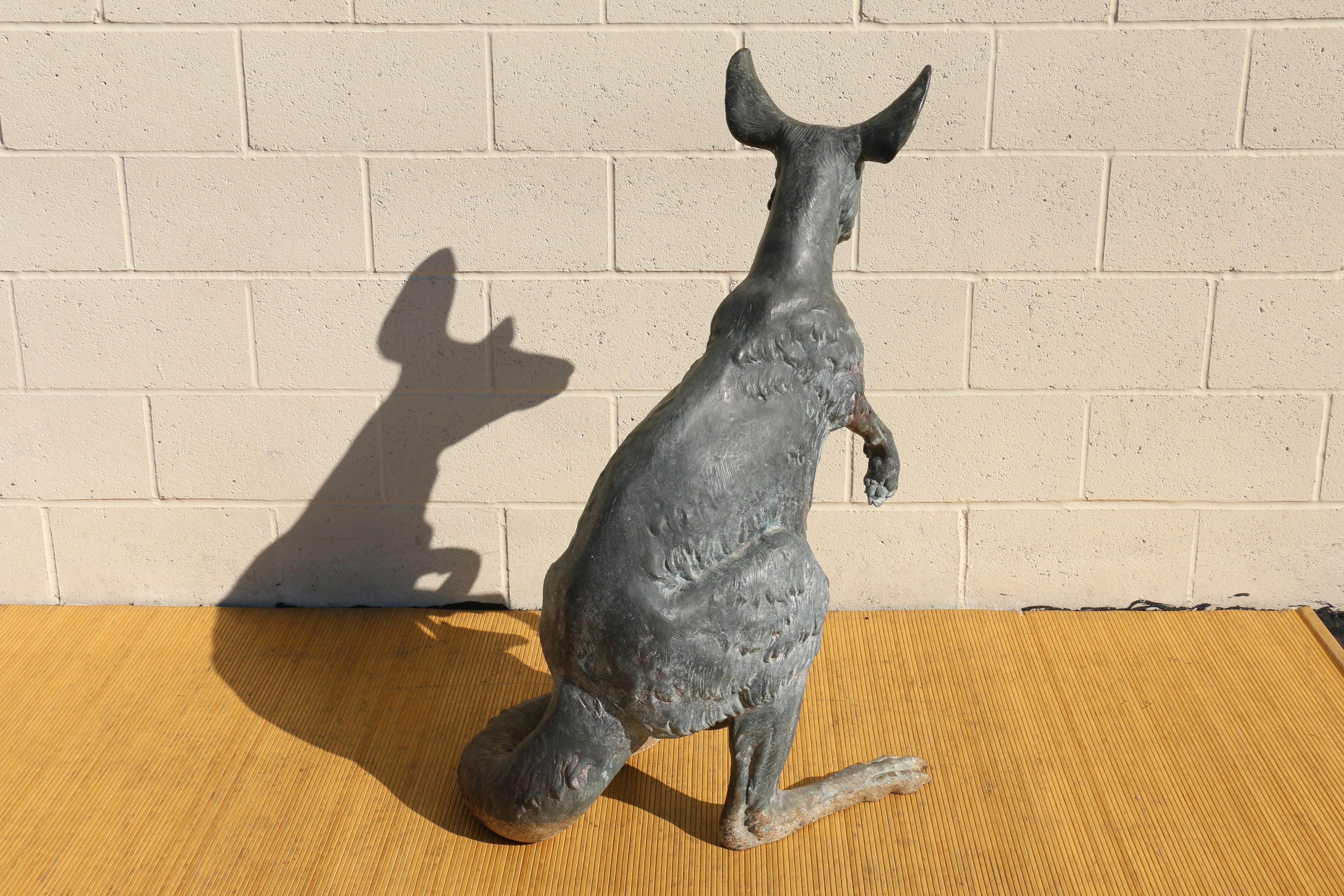 American Vintage Kangaroo Bronze Statue by J. Daste For Sale