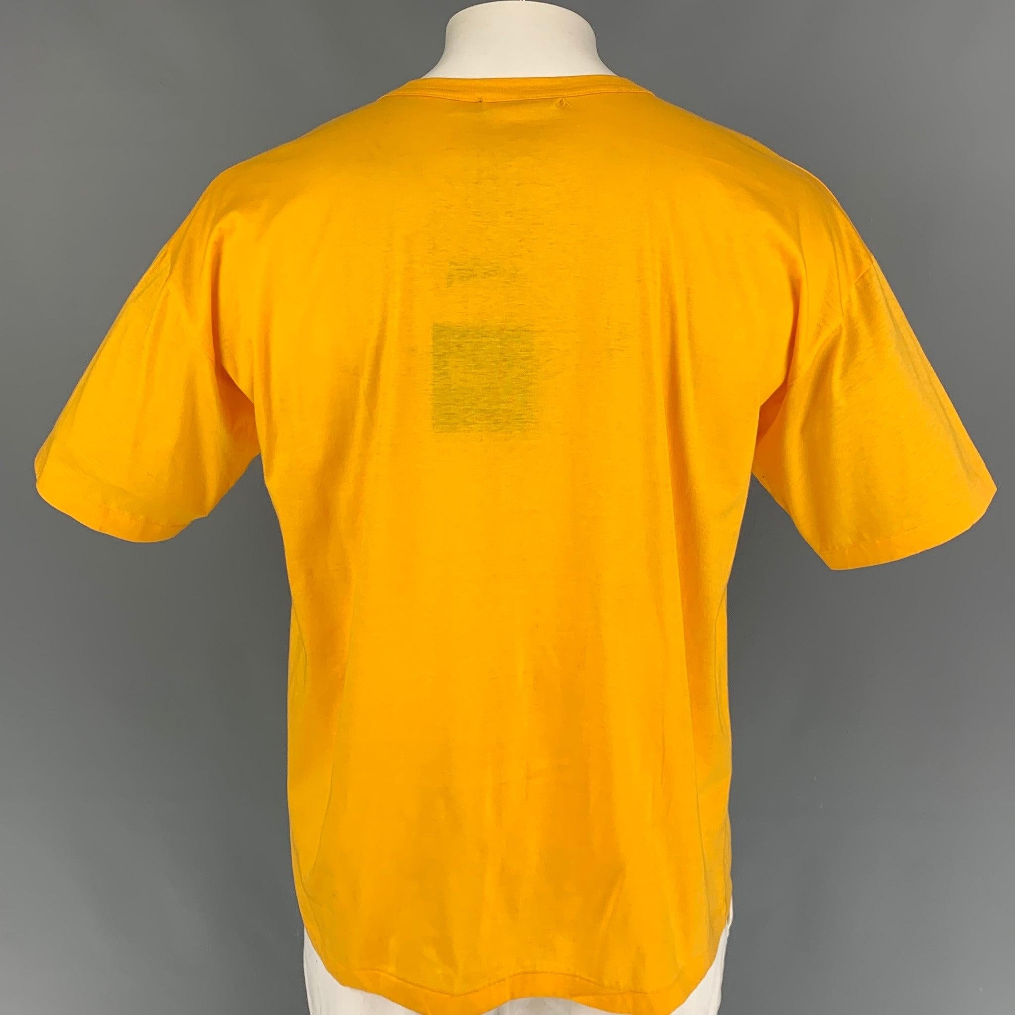 Vintage KANSAI YAMAMOTO Size L Yellow Multi-Color Cotton Short Sleeve T-shirt In Excellent Condition For Sale In San Francisco, CA