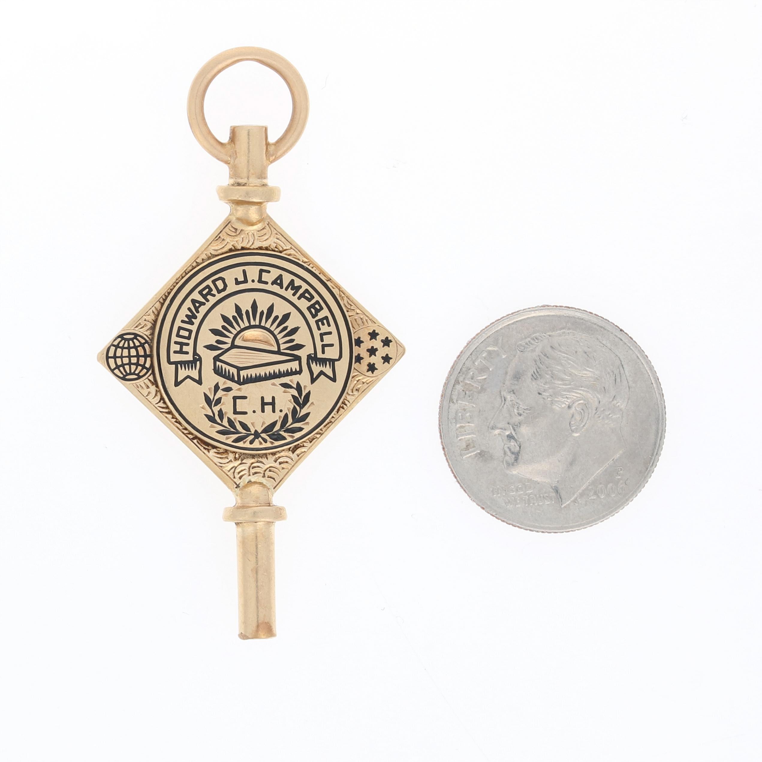 Vintage Kappa Alpha Society Schlüsselanhänger, 14k Gelbgold Mitglied Damen
