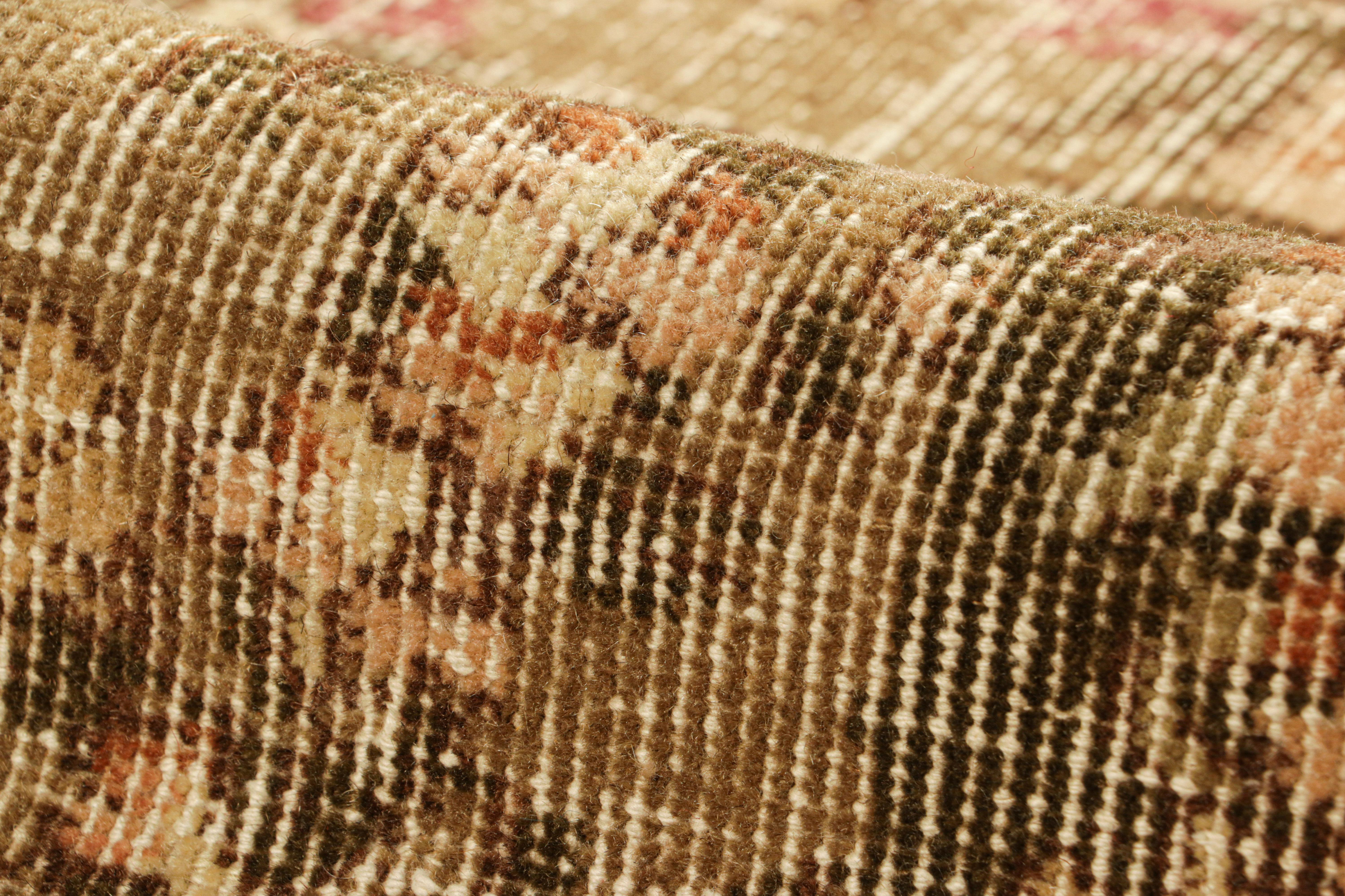 Vintage Karabagh Rug in Brown with All-Over Floral Patterns, from Rug & Kilim For Sale 1