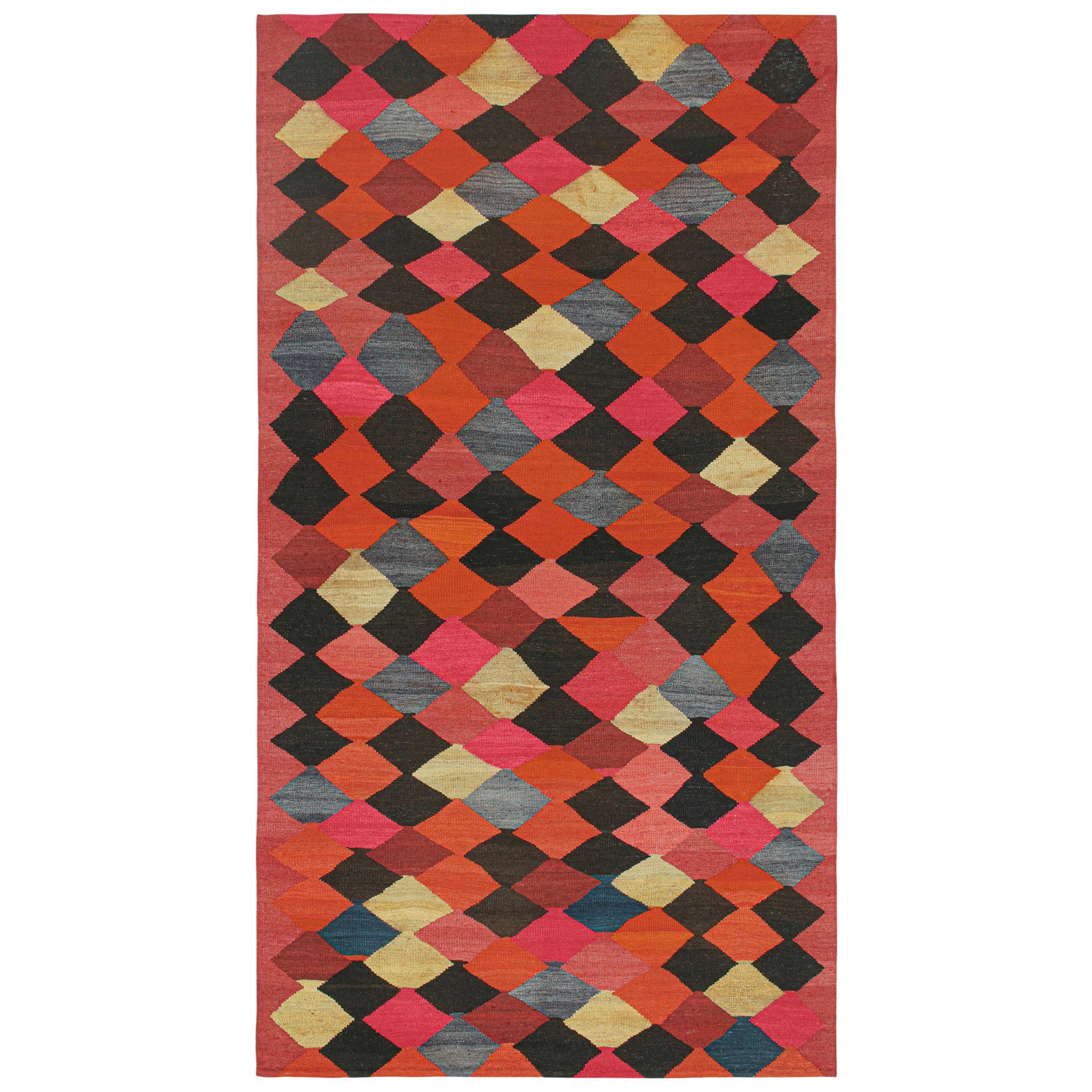 Karadagh Persischer Kelim in polychromen Diamantmuster von Teppich & Kilim