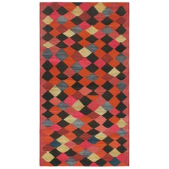 Karadagh Persischer Kelim in polychromen Diamantmuster von Teppich & Kilim