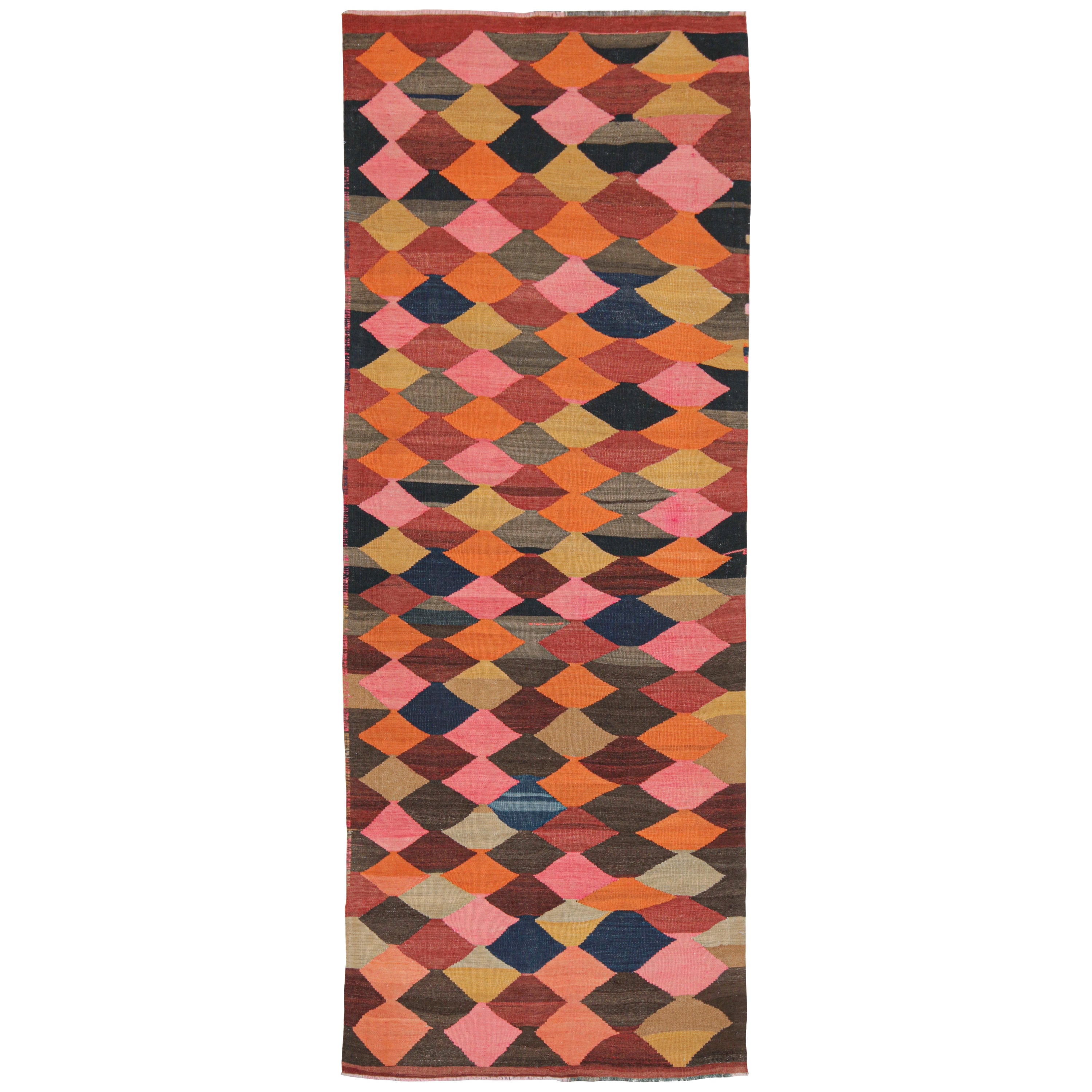 Karadagh Persischer Kelim in polychromen Diamantmuster von Teppich & Kilim