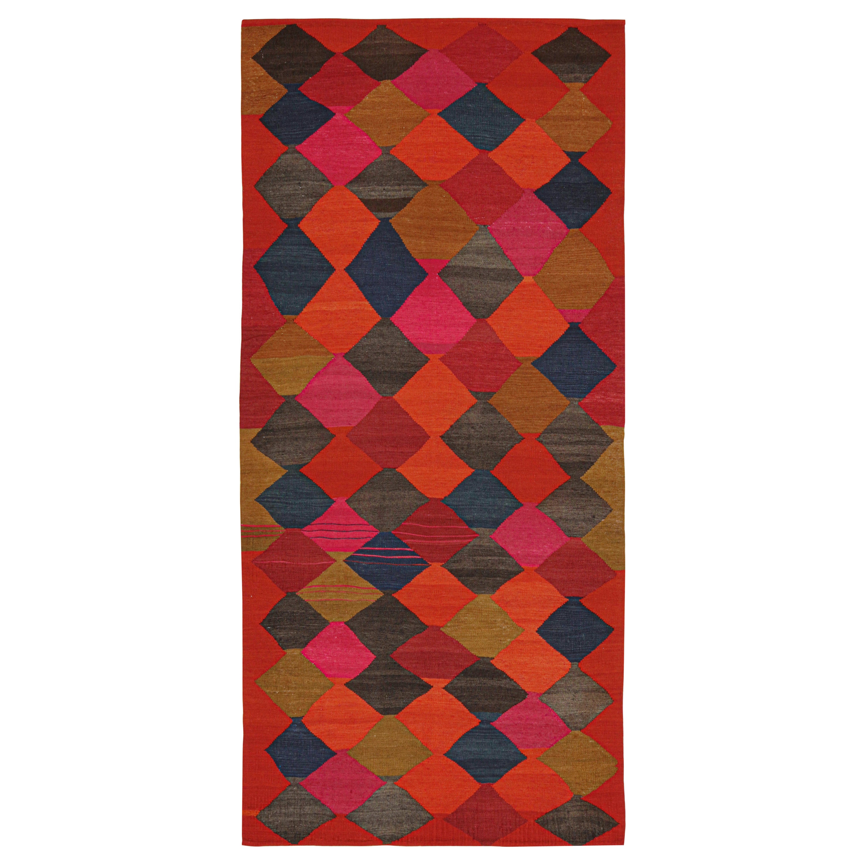 Karadagh Persischer Kelim in polychromen Diamantmuster