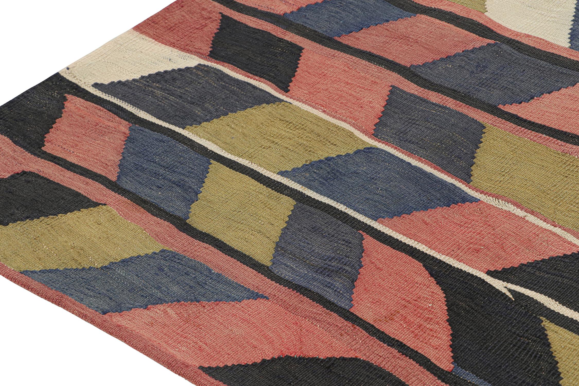 Vintage Karadagh Persian Kilim in Polychromatic Geometric Pattern by Rug & Kilim In Good Condition For Sale In Long Island City, NY