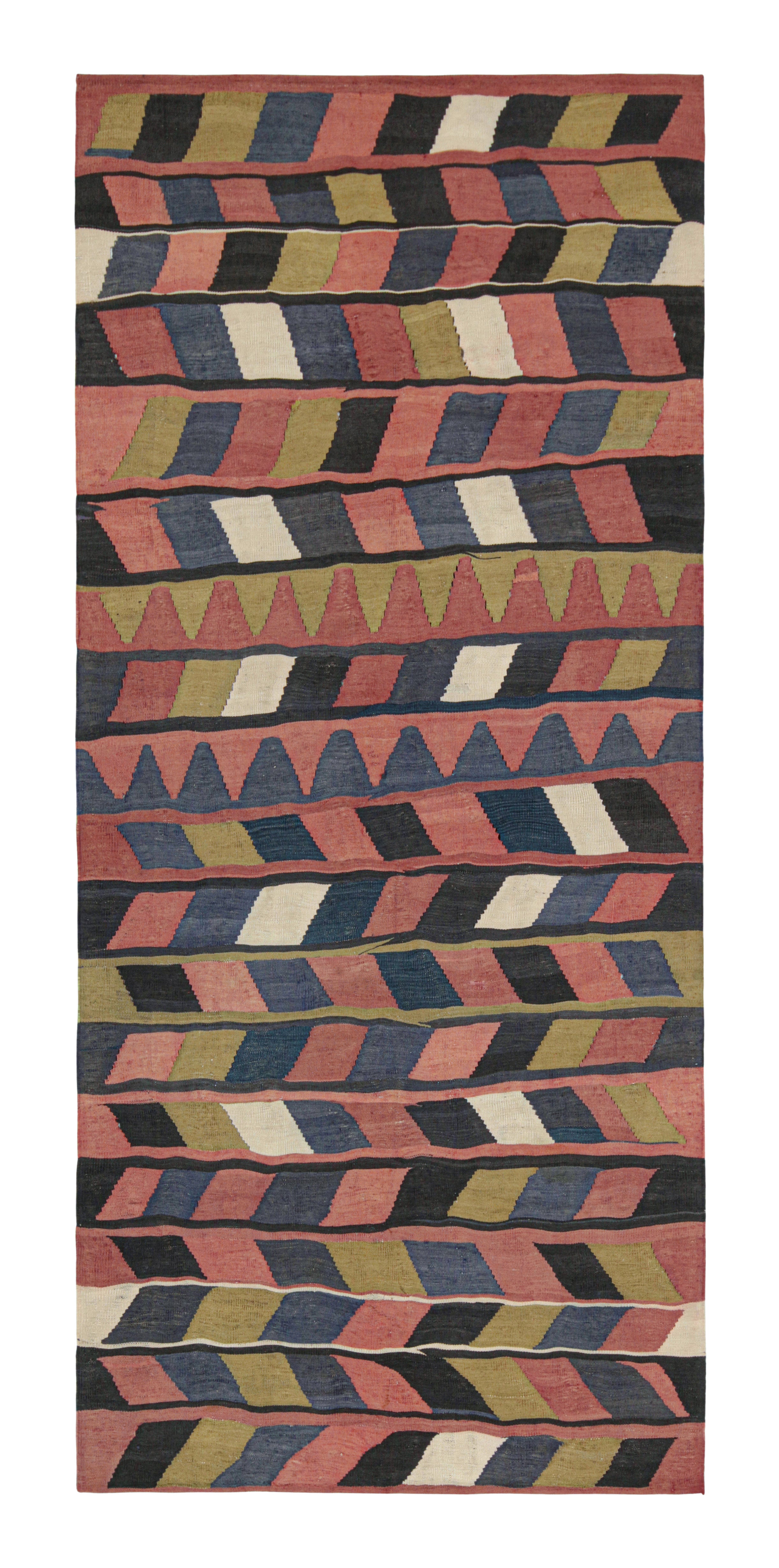 Vintage Karadagh Persian Kilim in Polychromatic Geometric Pattern by Rug & Kilim