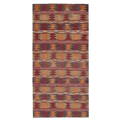 Kilim persiano Karadagh vintage con motivi rossi, arancioni e beige