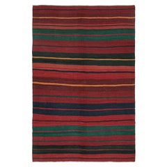 Karadagh Persischer Kelim in Rot mit mehrfarbigen Streifen von Teppich & Kilim