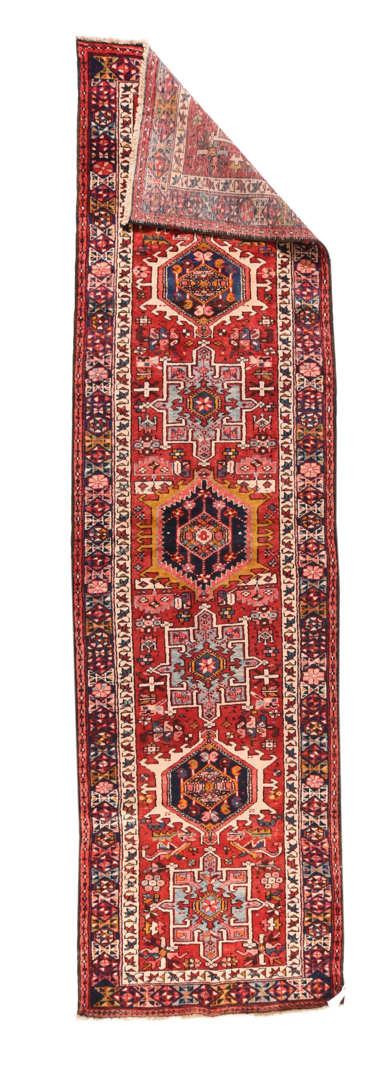 Vintage Karajeh Heriz Runner 3'10'' x 9'0