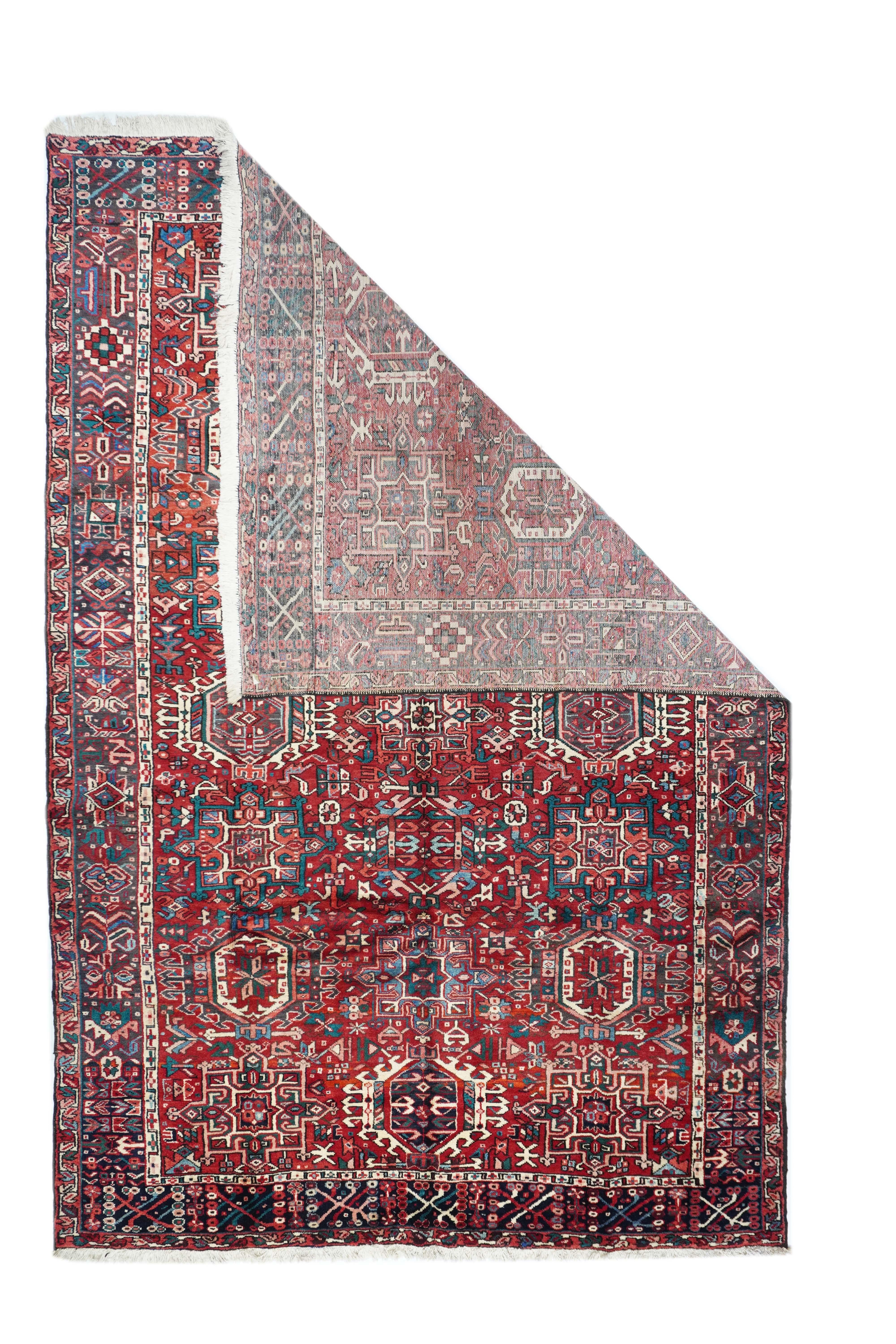 Vintage Karajeh rug 7.6'' x 11.3''.