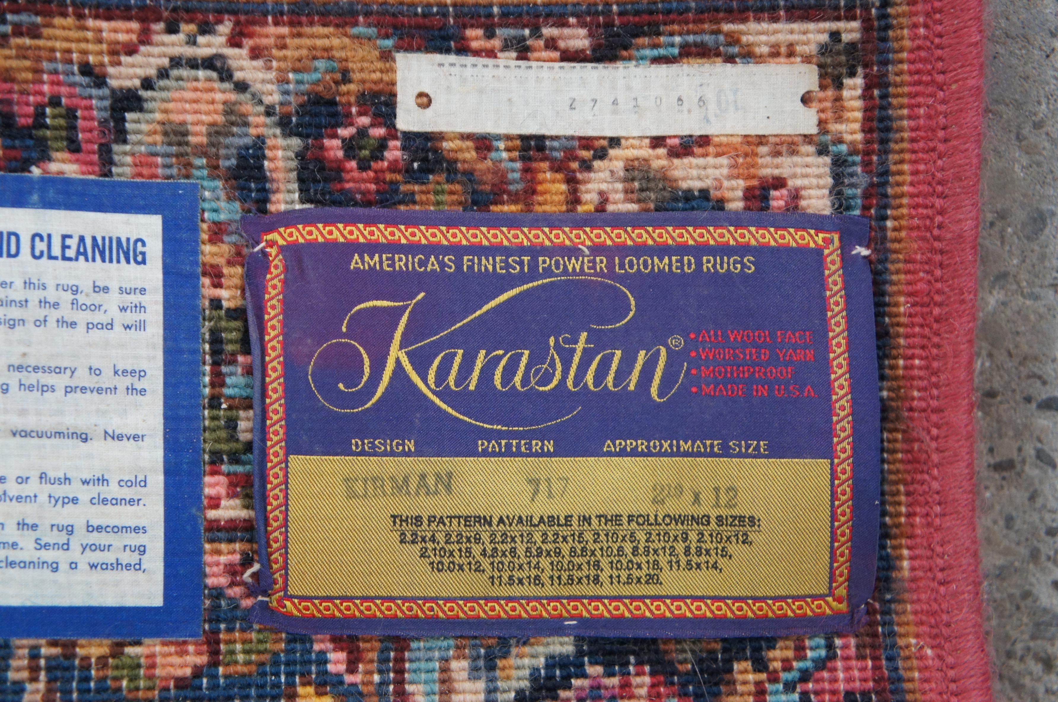 Vintage Karastan 717 Kirman 100% Wool Area Rug Runner Oriental 5