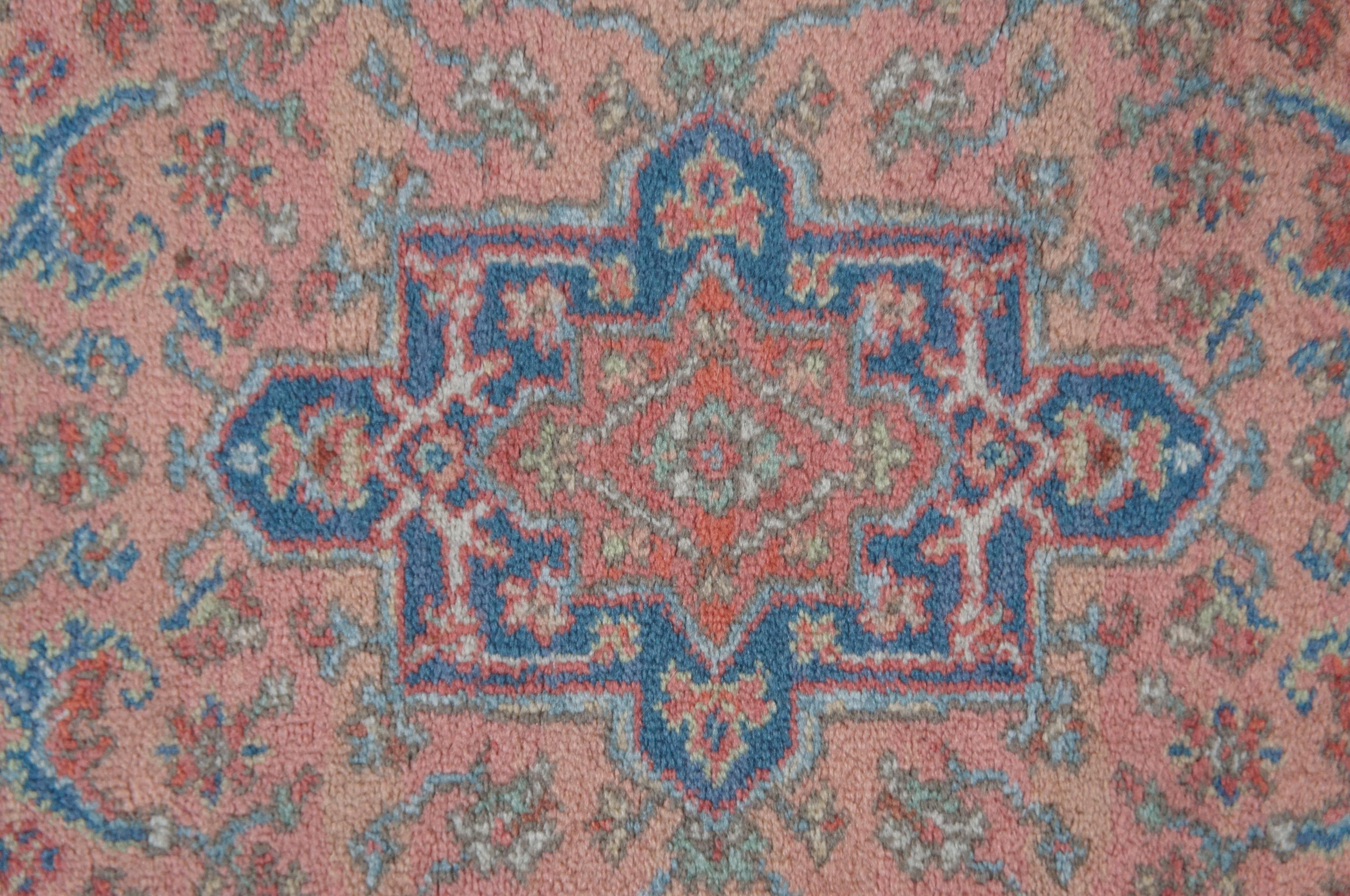 Vintage Karastan 736 Medallion Serapi 100% Wool Area Rug Mat Oriental In Good Condition In Dayton, OH