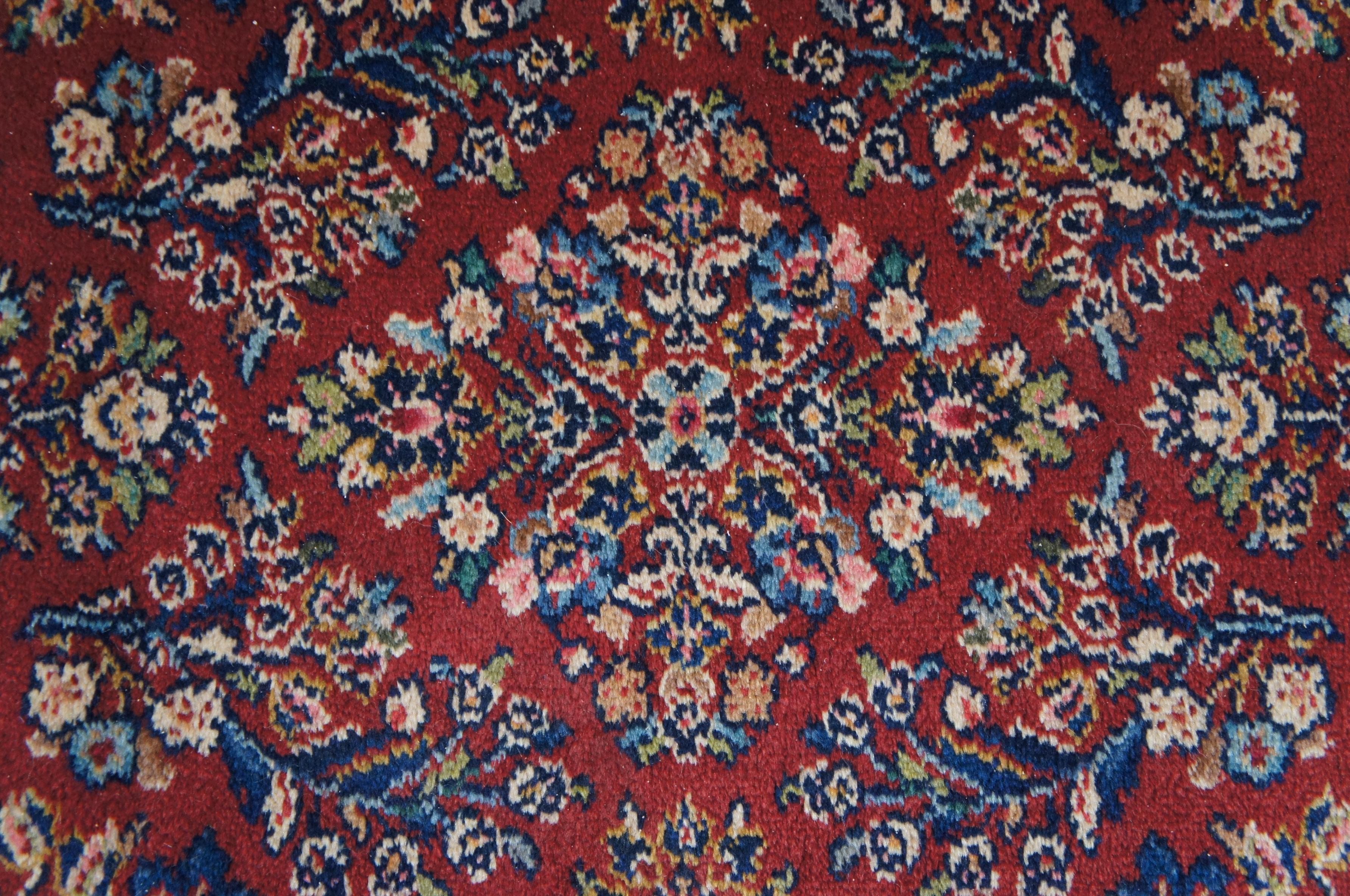 Sarouk Farahan Vintage Karastan 785 Red Sarouk 100% Wool Area Rug Mat Runner Oriental
