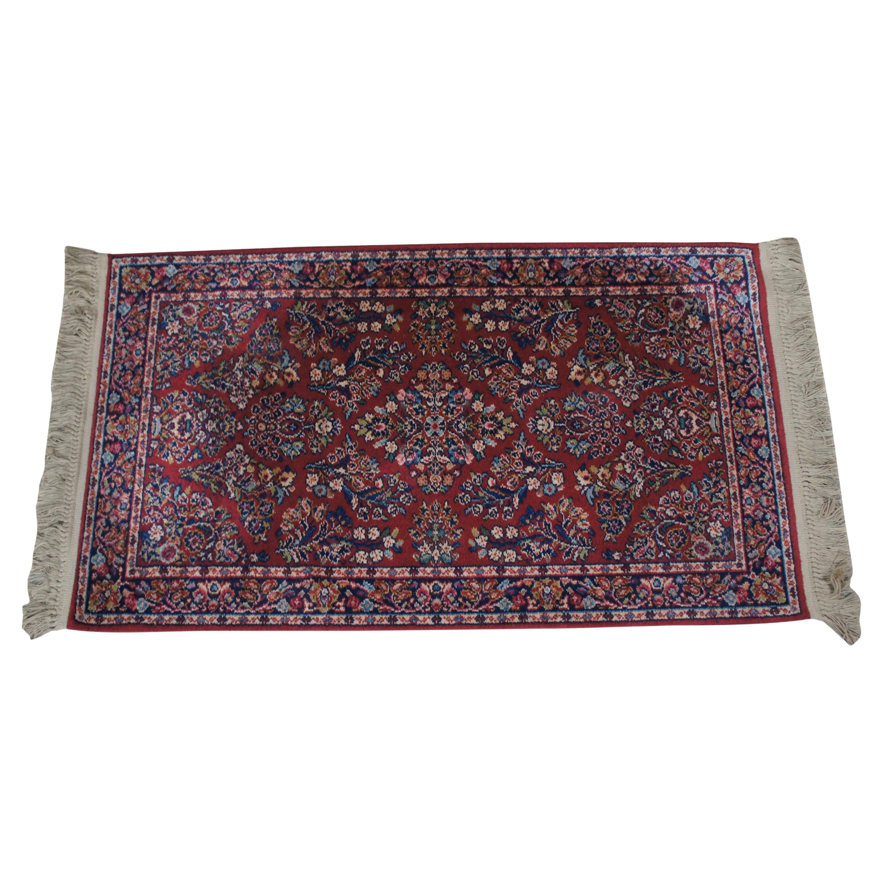 Vintage Karastan 785 Red Sarouk 100% Wool Area Rug Mat Runner Oriental