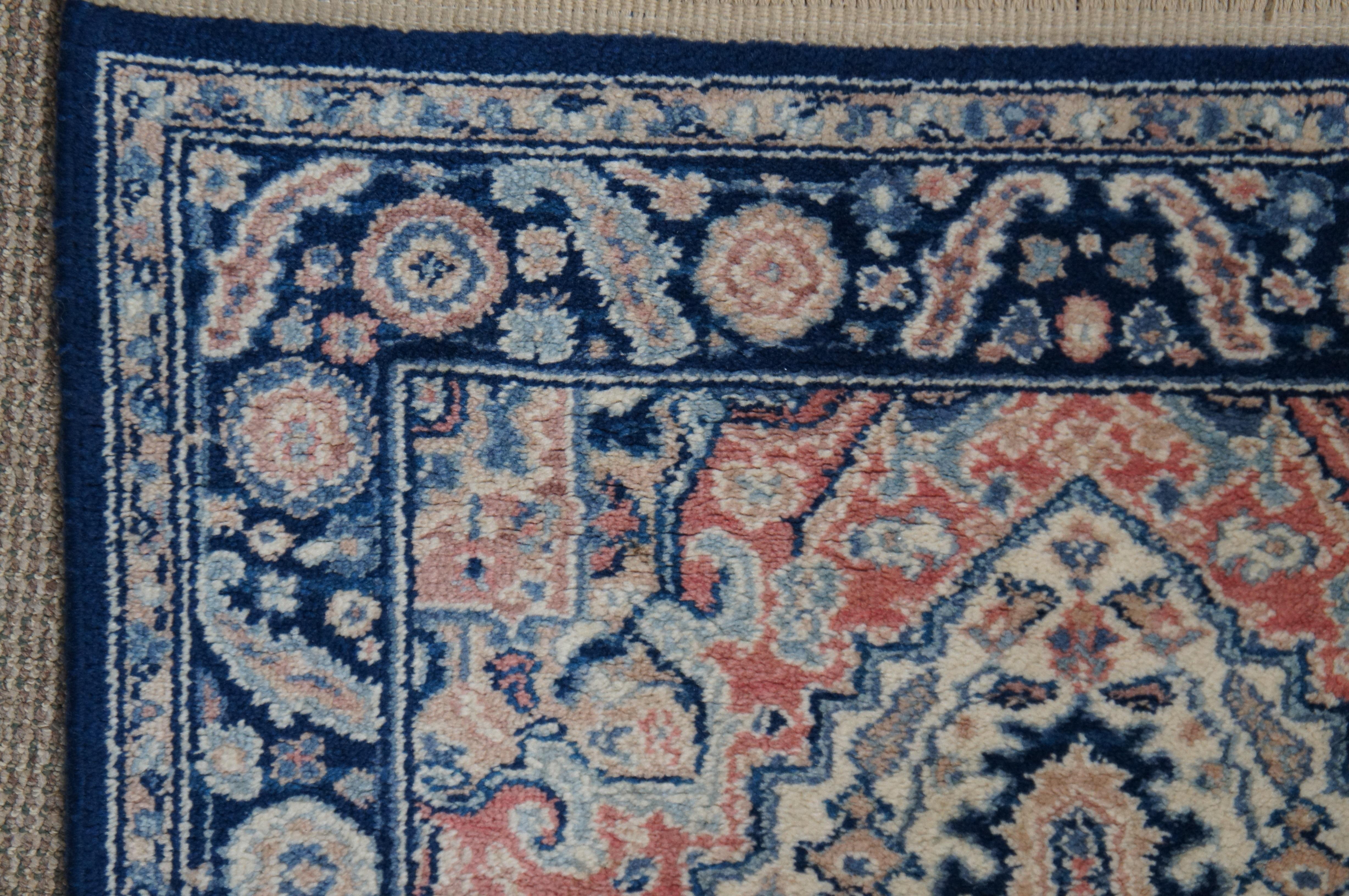 Heriz Serapi Vintage Karastan Blue Heriz Medallion 748 Area Rug Carpet Mat 3' x 5'