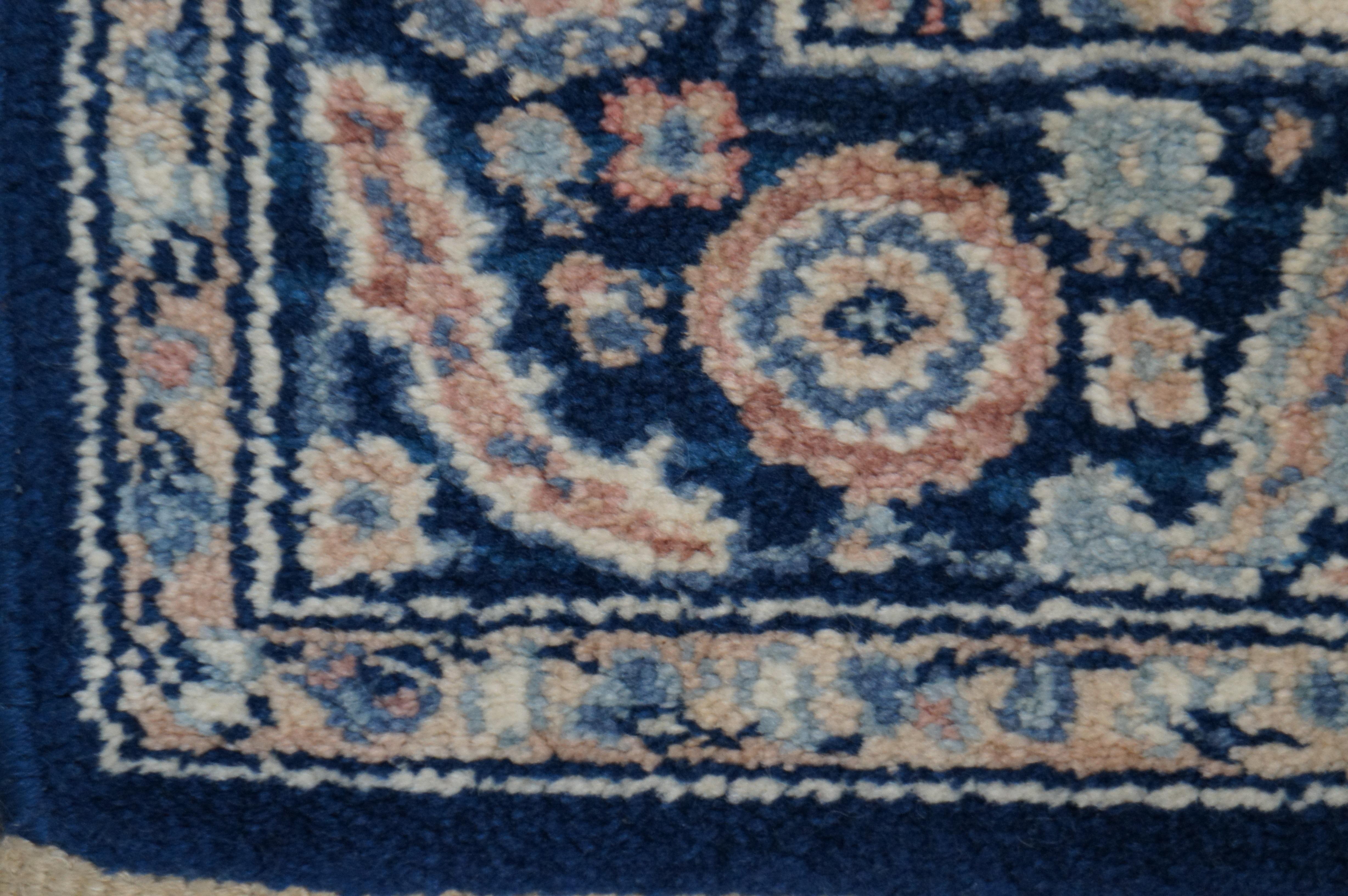 20th Century Vintage Karastan Blue Heriz Medallion 748 Area Rug Carpet Mat 3' x 5'