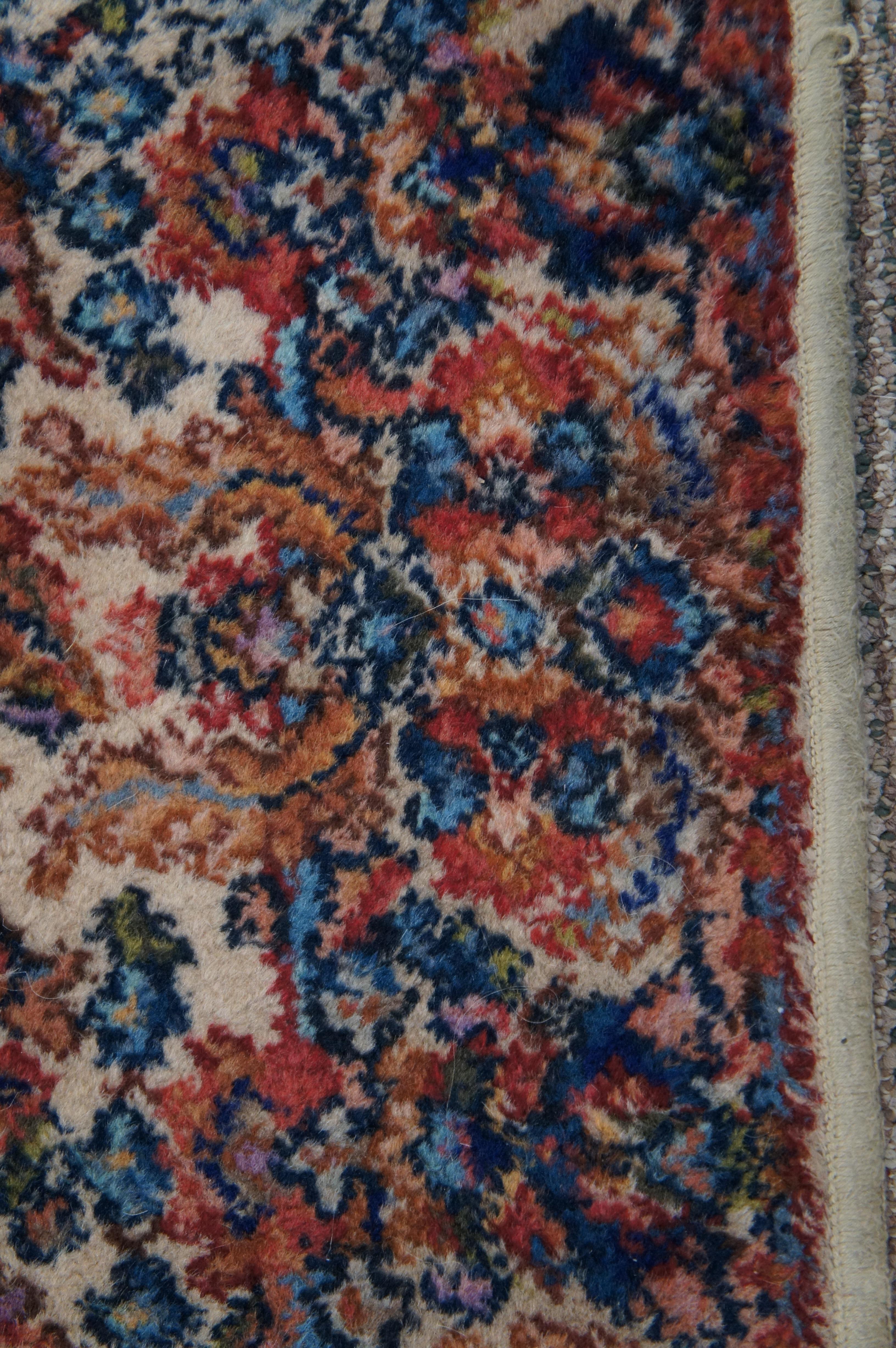 Vintage Karastan Kirman 732 Floral All Over Wool Area Rug Carpet Mat 2' x 4' 2