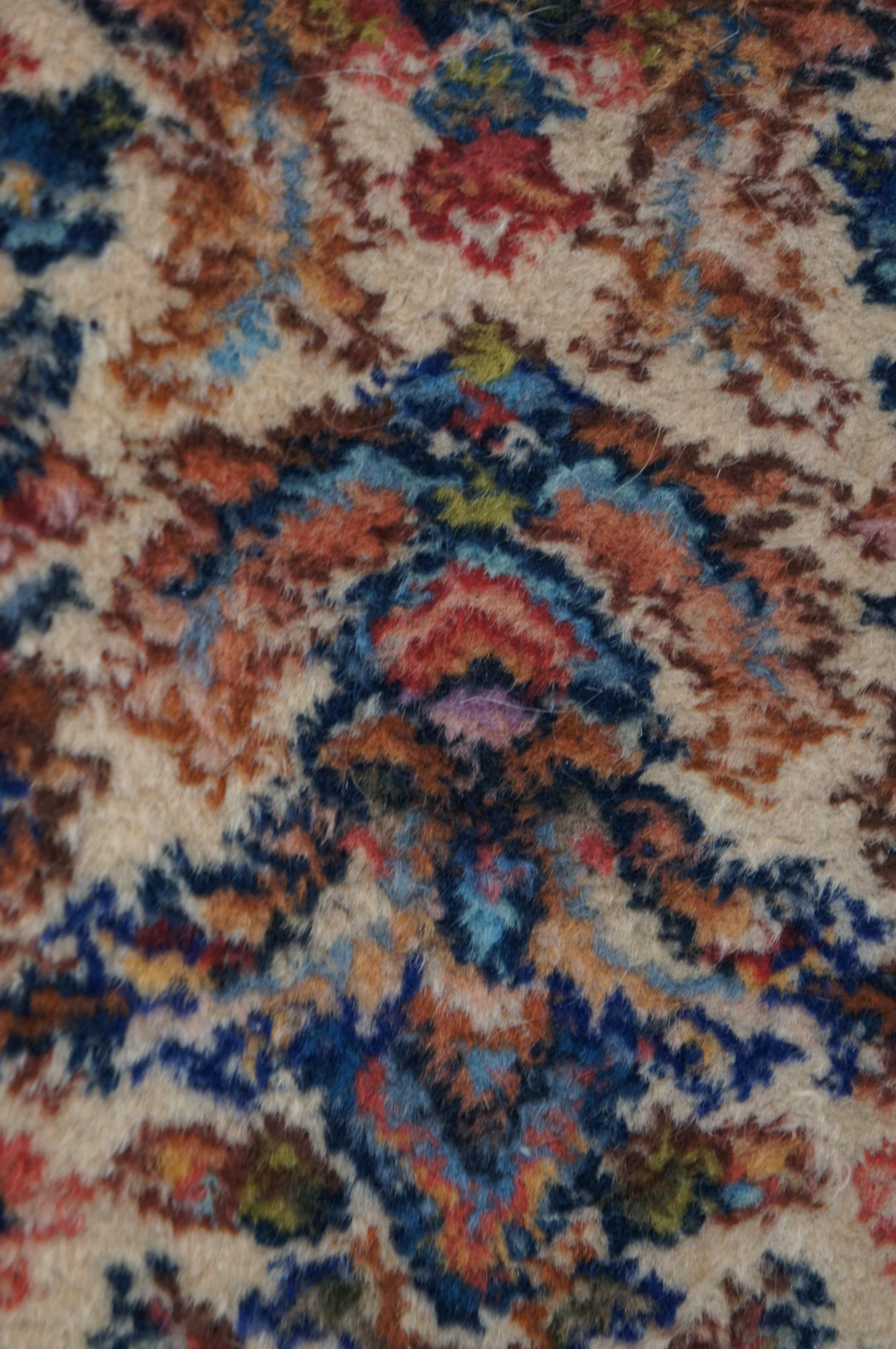 Vintage Karastan Kirman 732 Floral All Over Wool Area Rug Carpet Mat 2' x 4' 3