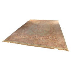 Vintage Karastan Kirman Persian Mint Green Wool Carpet C1950
