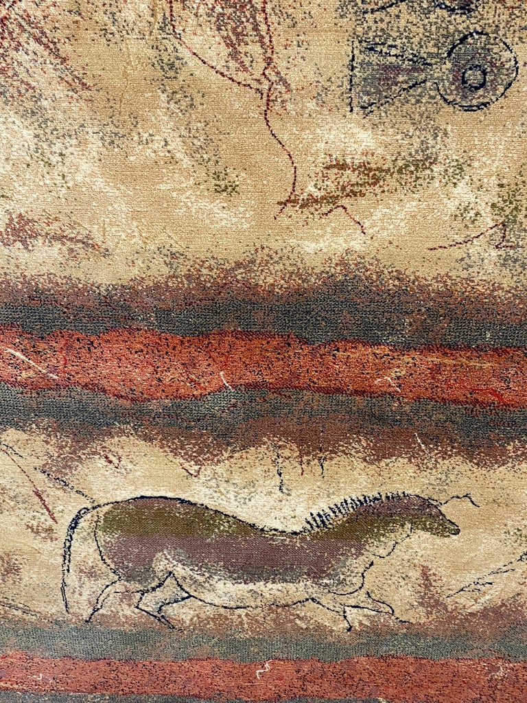 Vintage Karastan "Lascaux Paleolithic Cave Drawing" Wool Rug, circa