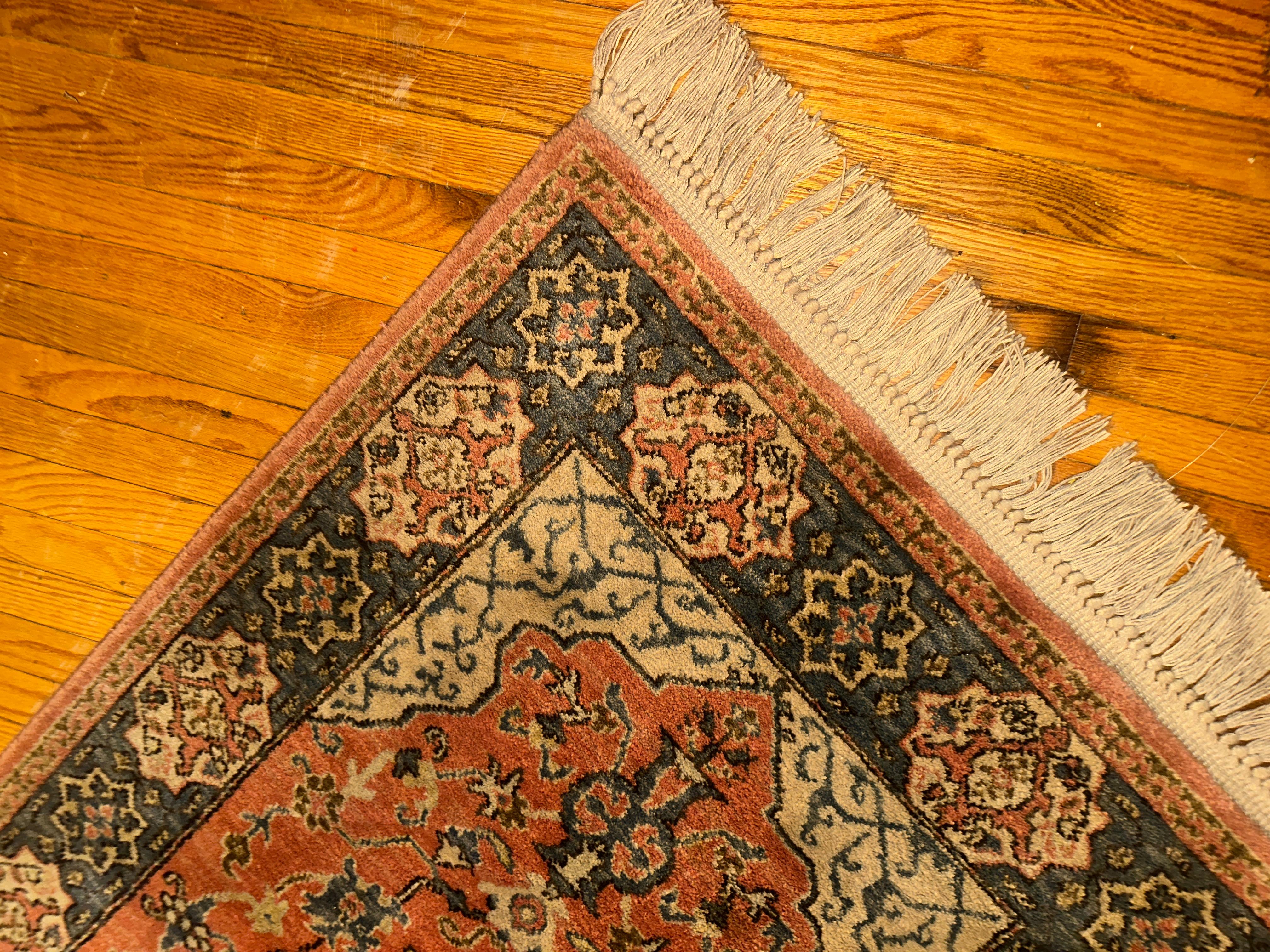 This is a beautiful vintage Karastan Rug with Bergamo Design.  It was made in the early 2000s and is in excellent condition. 100% wool pile with no wear.  The rug has the original fringe and the sides are in perfect condition.  

Karastan rugs are