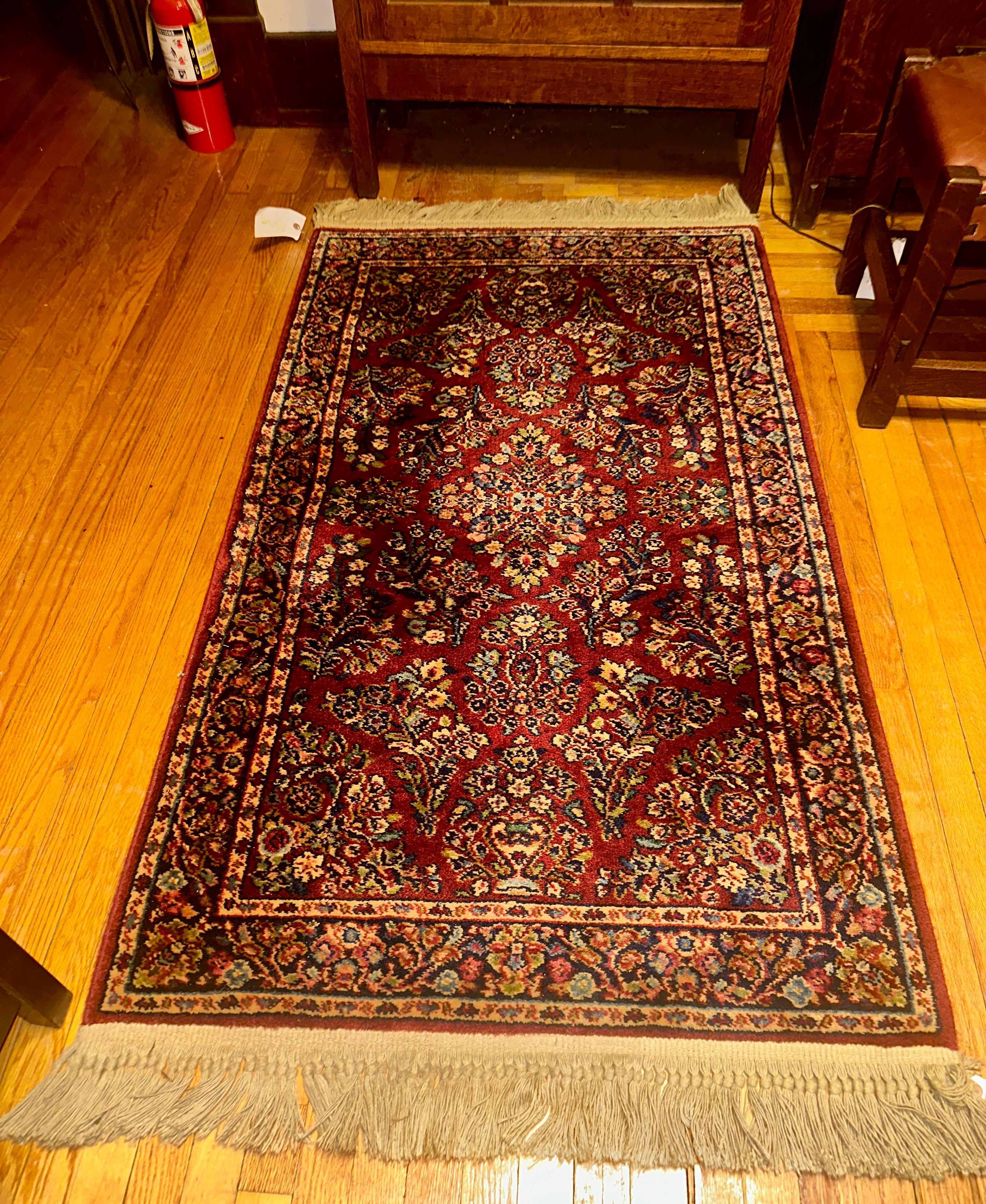 Vintage Karastan Rug - Red Sarough Design -  SIZE  34 in  by  60
