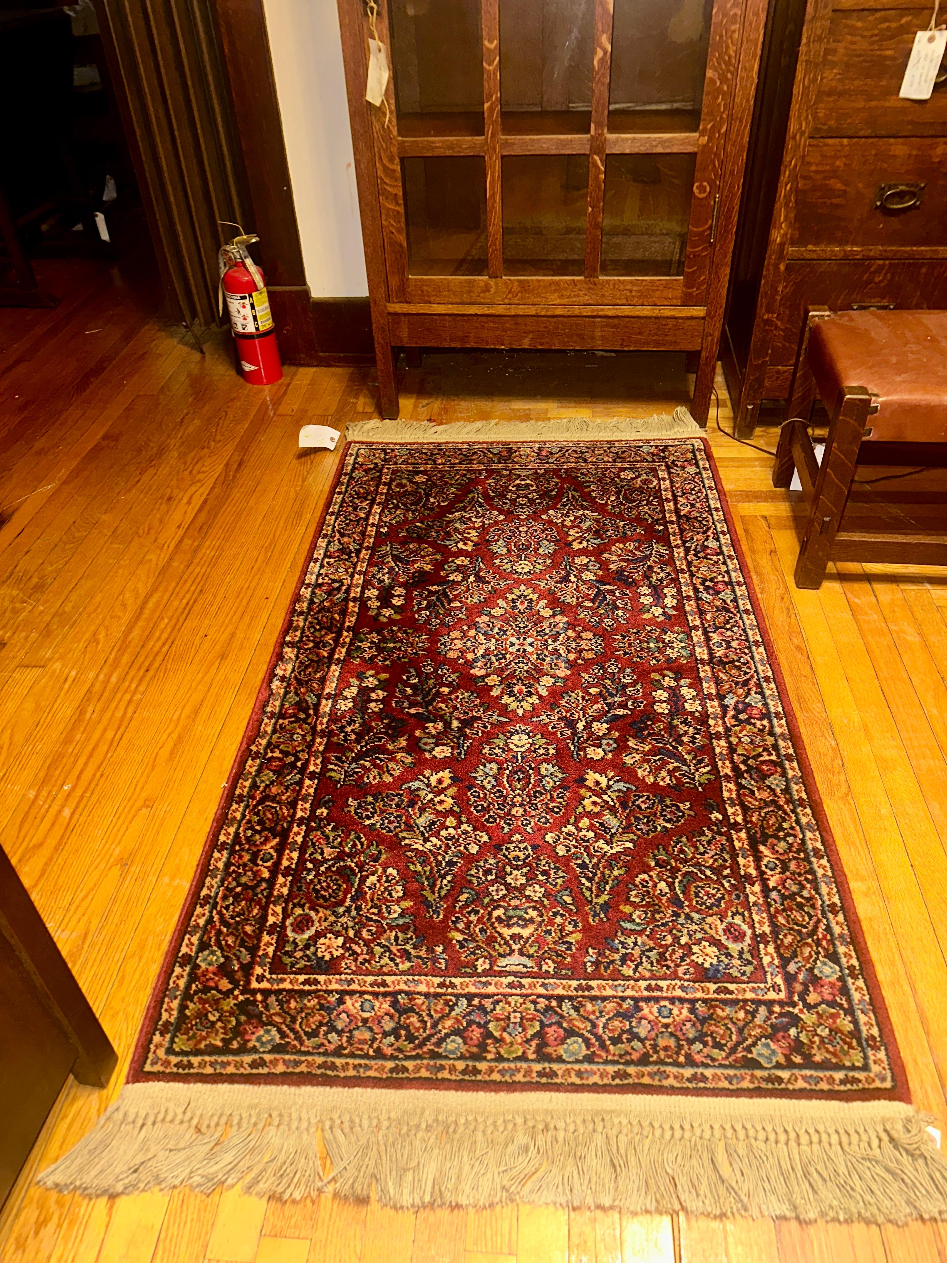 Vintage Karastan Rug - Red Sarough Design -  SIZE  34 in  by  60