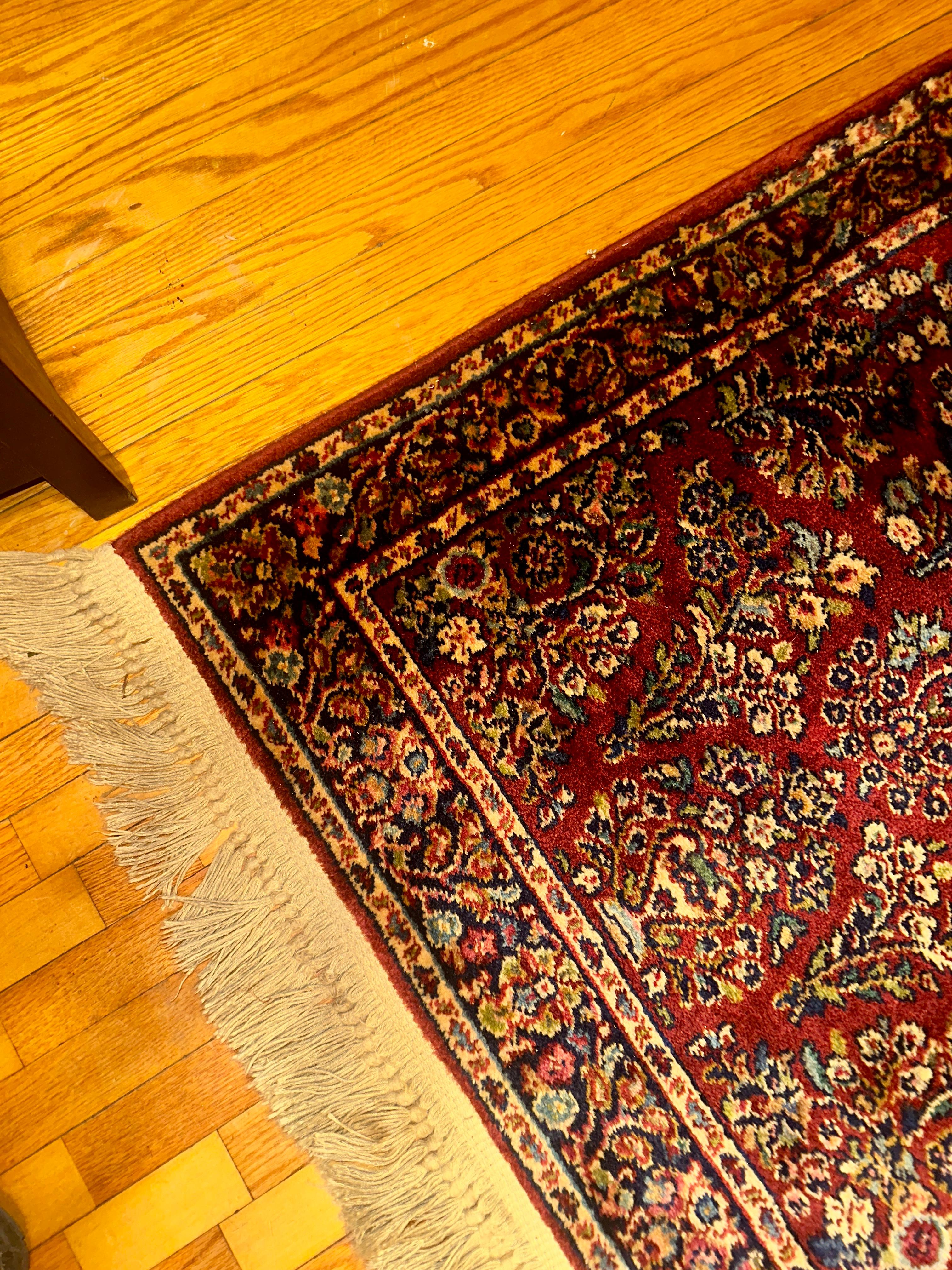 Vintage Karastan Rug - Red Sarough Design -  SIZE  34 in  by  60