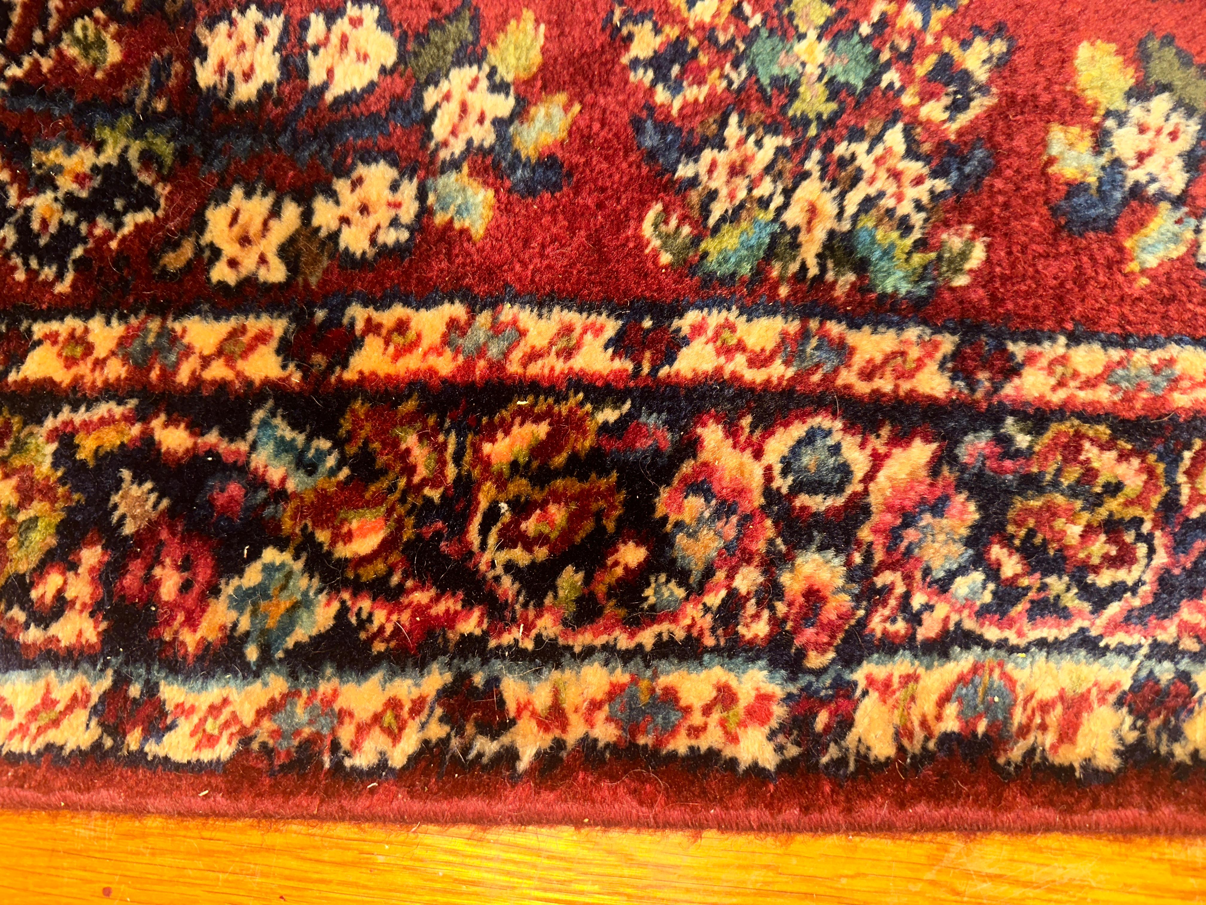 Vintage Karastan Rug - Red Sarough Design -  SIZE  34 in  by  60