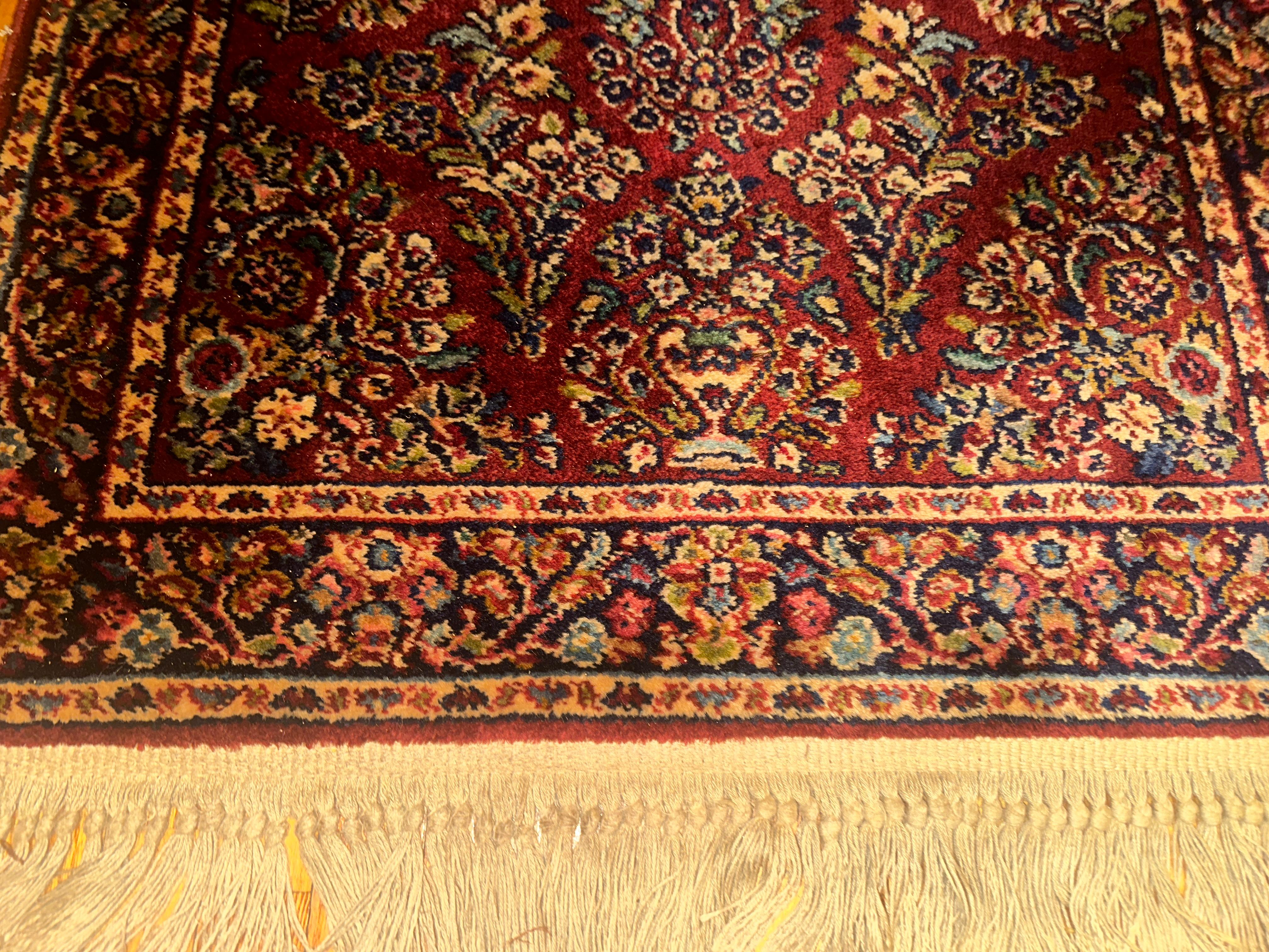 American Vintage Karastan Rug - Red Sarough Design -  SIZE  34 in  by  60