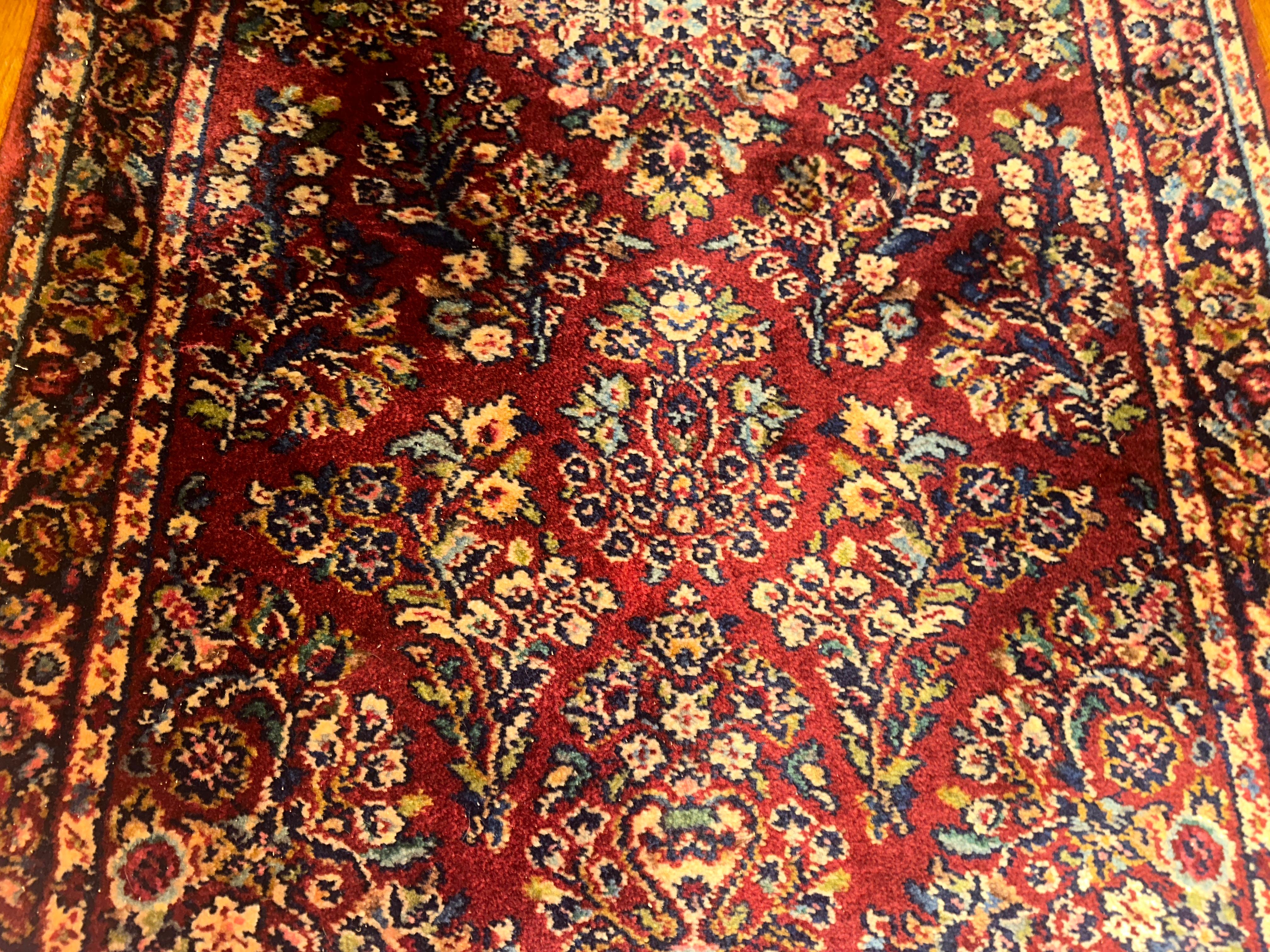 Vintage Karastan Rug - Red Sarough Design -  SIZE  34 in  by  60